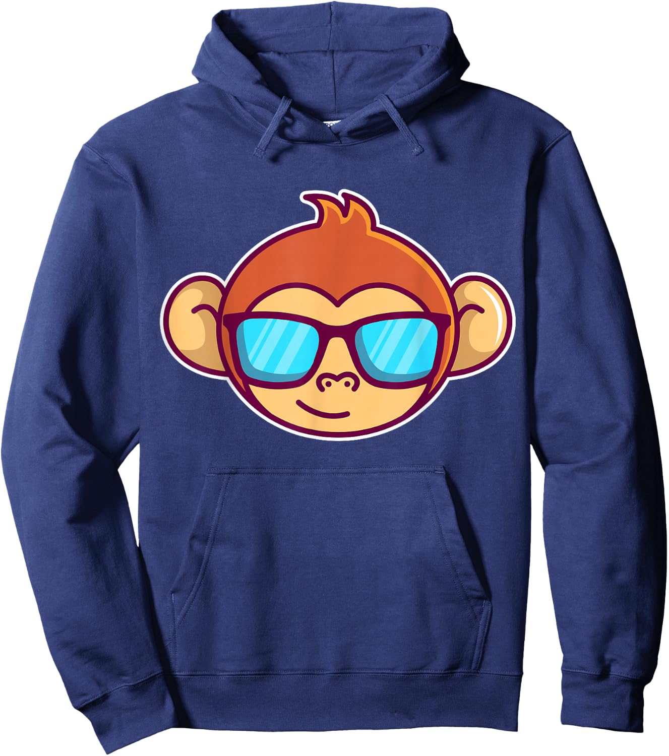 Cute Monkey With Sunglasses For Kids Who Love Monkeys Hoodie - Hoodie | Navy