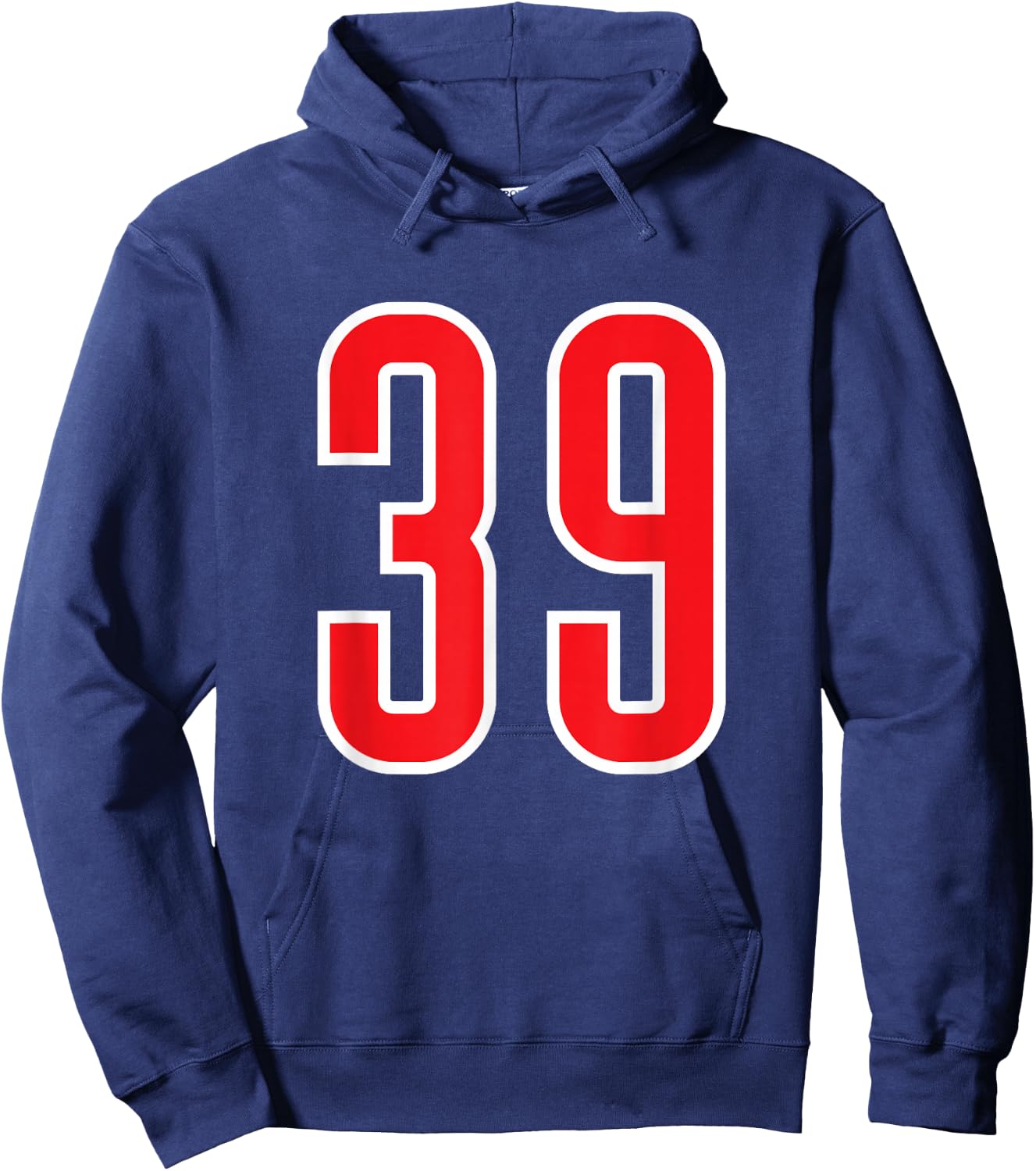 White Red Sports Team Number 39 Hoodie - Hoodie | Navy