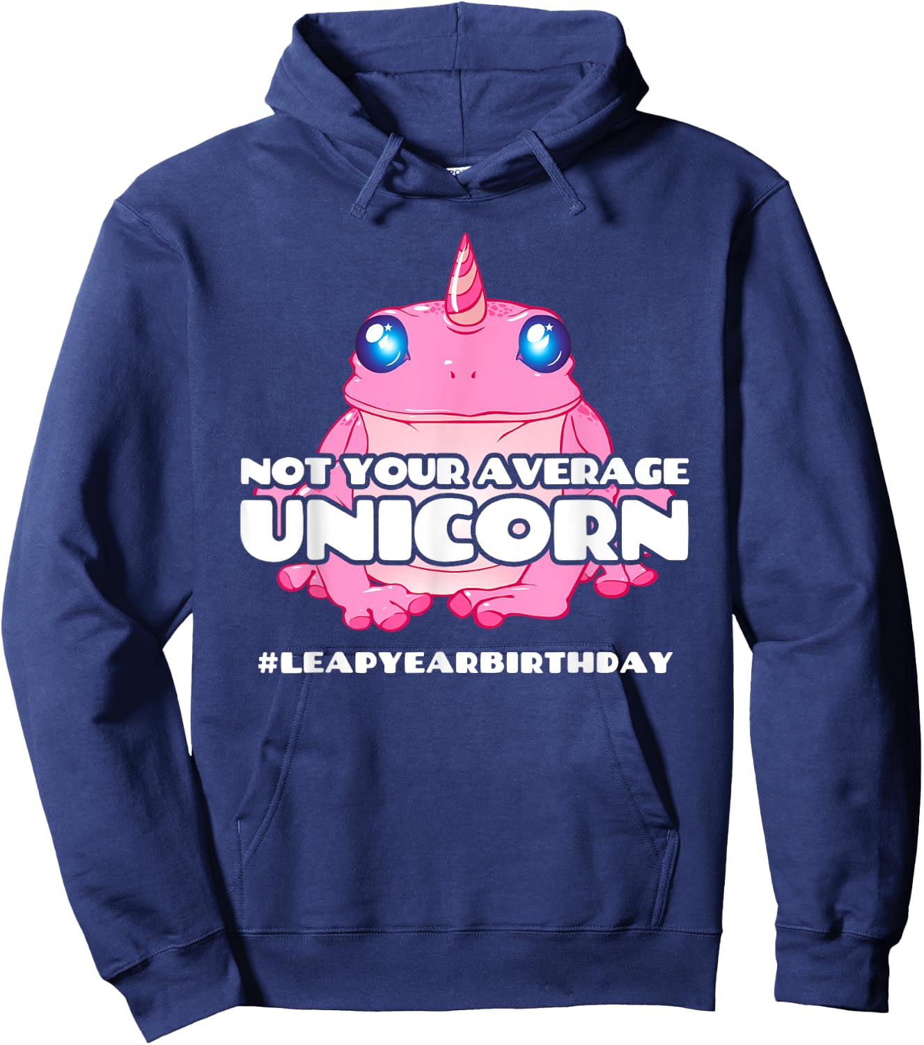 Leap Day Birthday - Unicorn Frog - 2020 Leap Year Birthday Hoodie - Hoodie | Navy