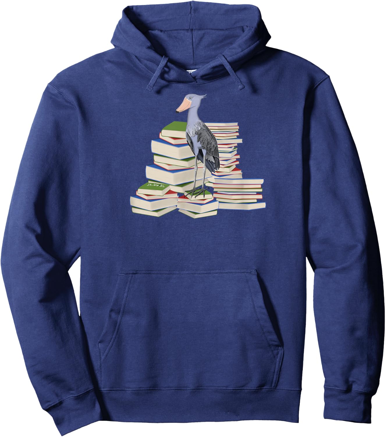 Shoebill Birds and Books Reading Bird Watching Bookworm Hoodie - Hoodie | Navy