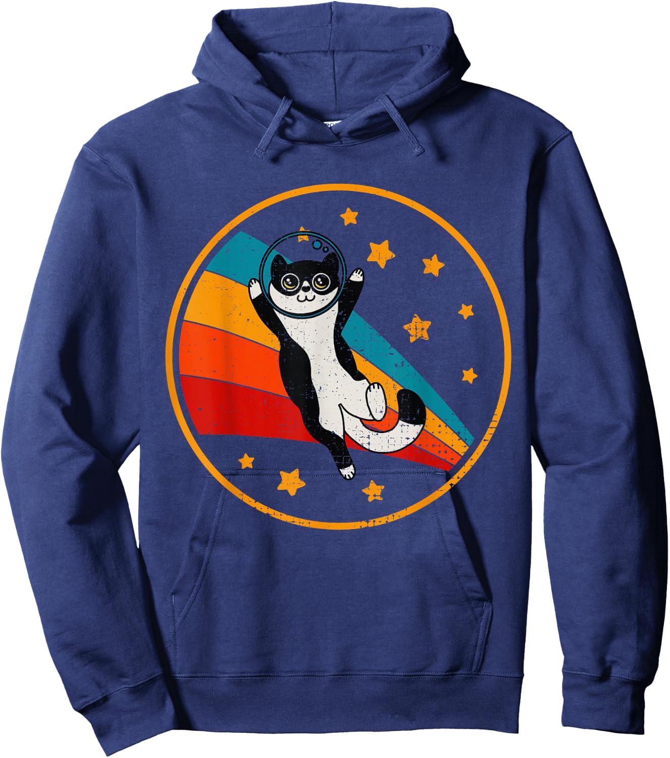 Cute Tuxedo Cat Two Tone Black & White Women Girls Kids Hoodie - Hoodie | Navy