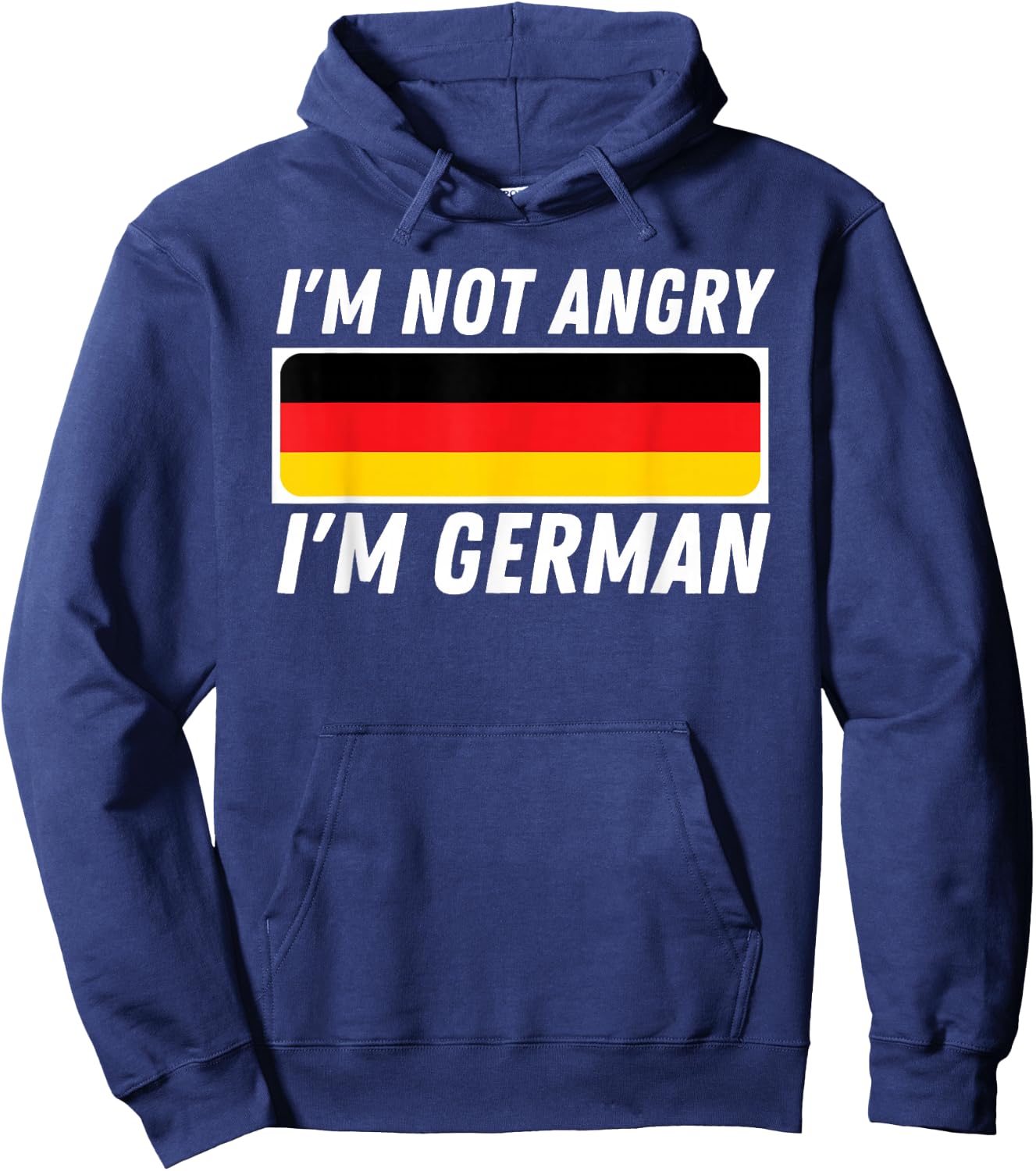 I'm Not Angry I'm German - Germany Flag German-American Small Hoodie - Hoodie | Navy
