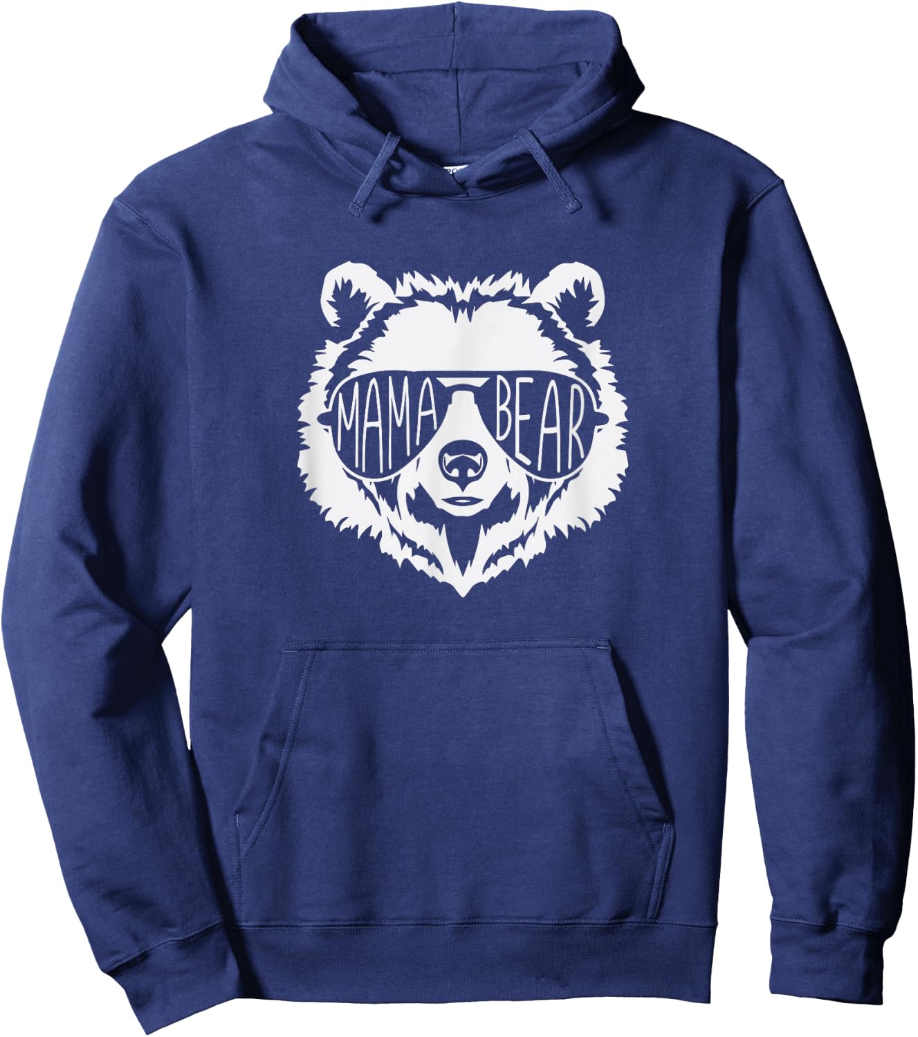 Mama Bear Bear Face with Sunglasses Hoodie - Hoodie | Navy