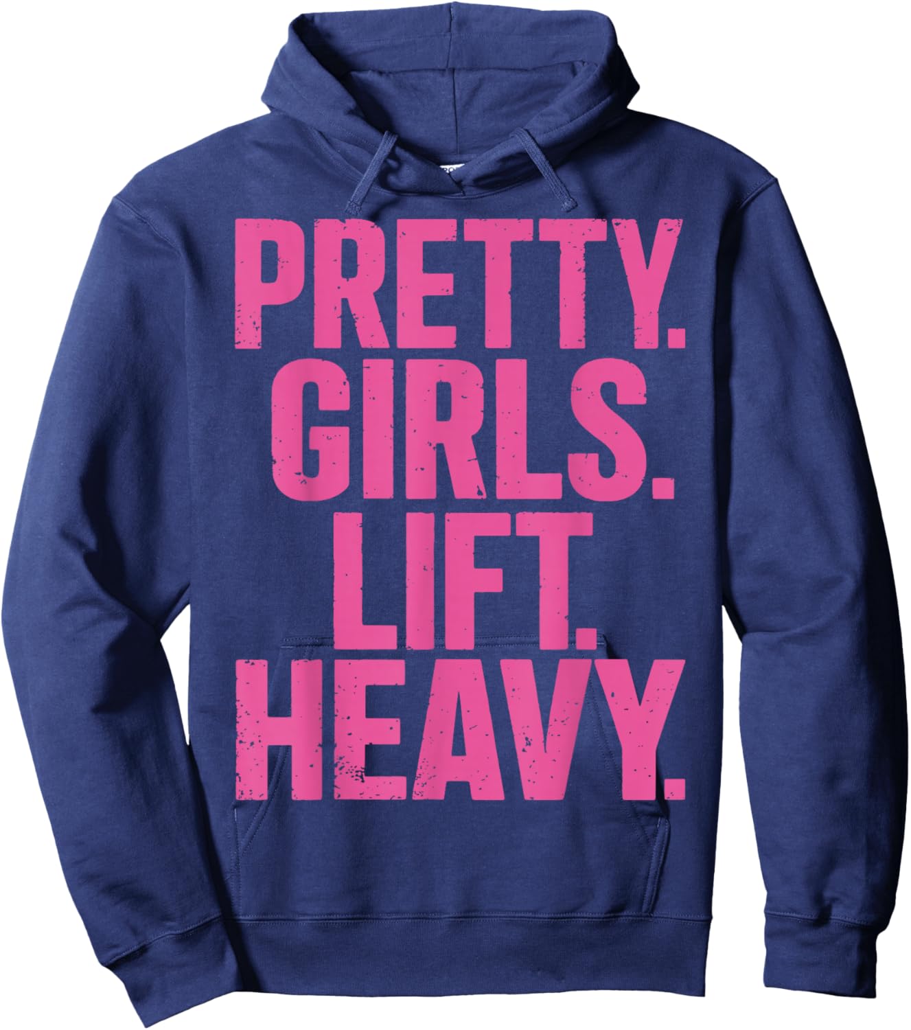 Weightlifting Fitness Gym Powerlifter Girl - Pretty Girls Lift Heavy - Black - Women's Workout - Small - - Short Sleeve - Classic Modern - Letter Print - Pull On - 1 Count Hoodie - Hoodie | Navy