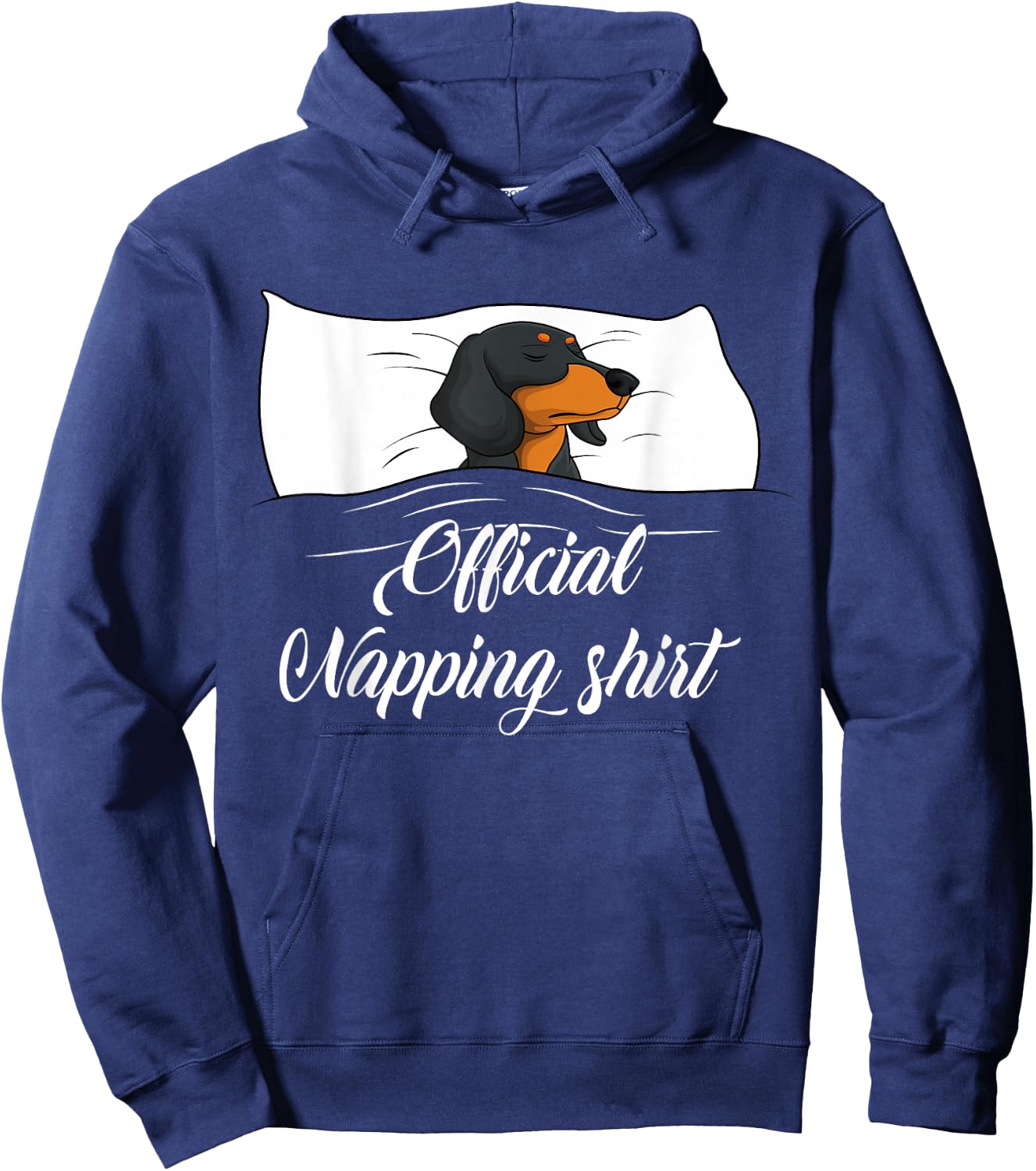 Sleeping Dachshund Pyjamas Dog Lover Gift Official Napping Hoodie - Hoodie | Navy