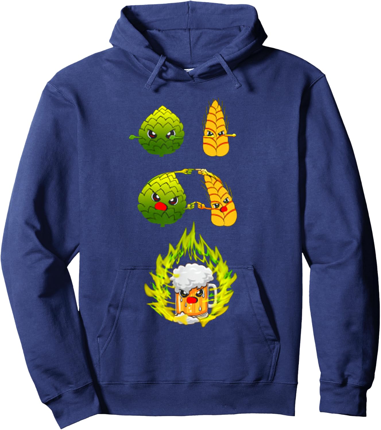 Wheat Beer Hops Fusion Beer Shirt For Beer Drinker Lover Hoodie - Hoodie | Navy