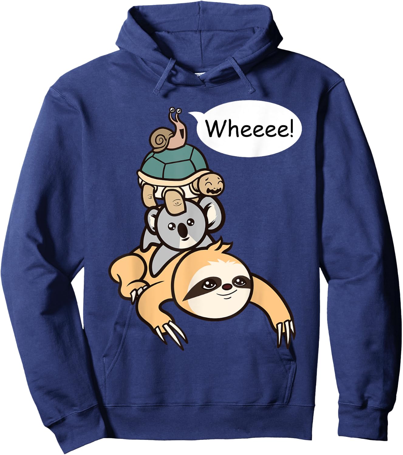 Funny Slow Moving Sloth Turtle Koala Snail Family Race Hoodie - Hoodie | Navy