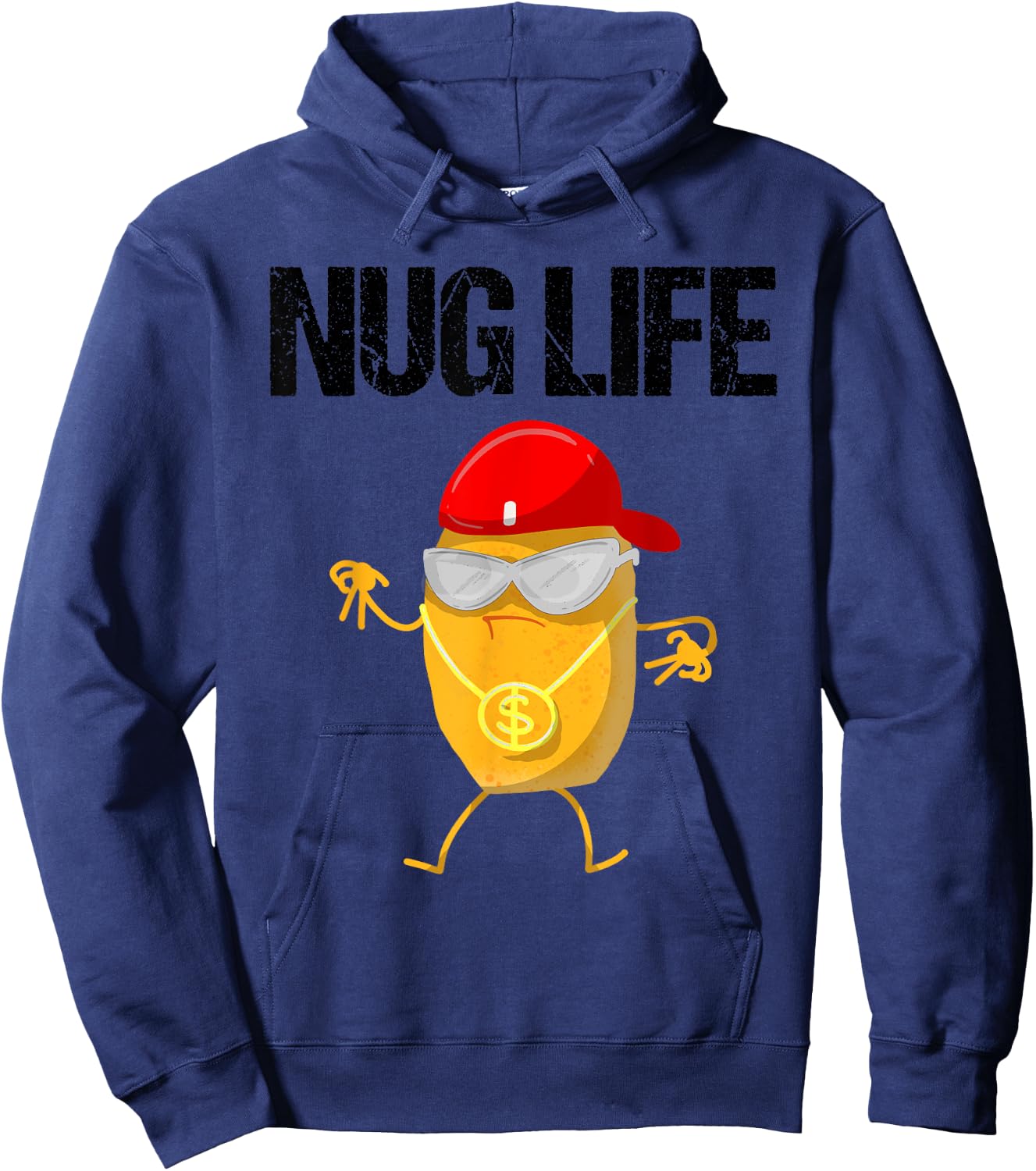Funny Nug Life Gift | Cute Chicken Nuggets Lover Men Women Hoodie - Hoodie | Navy