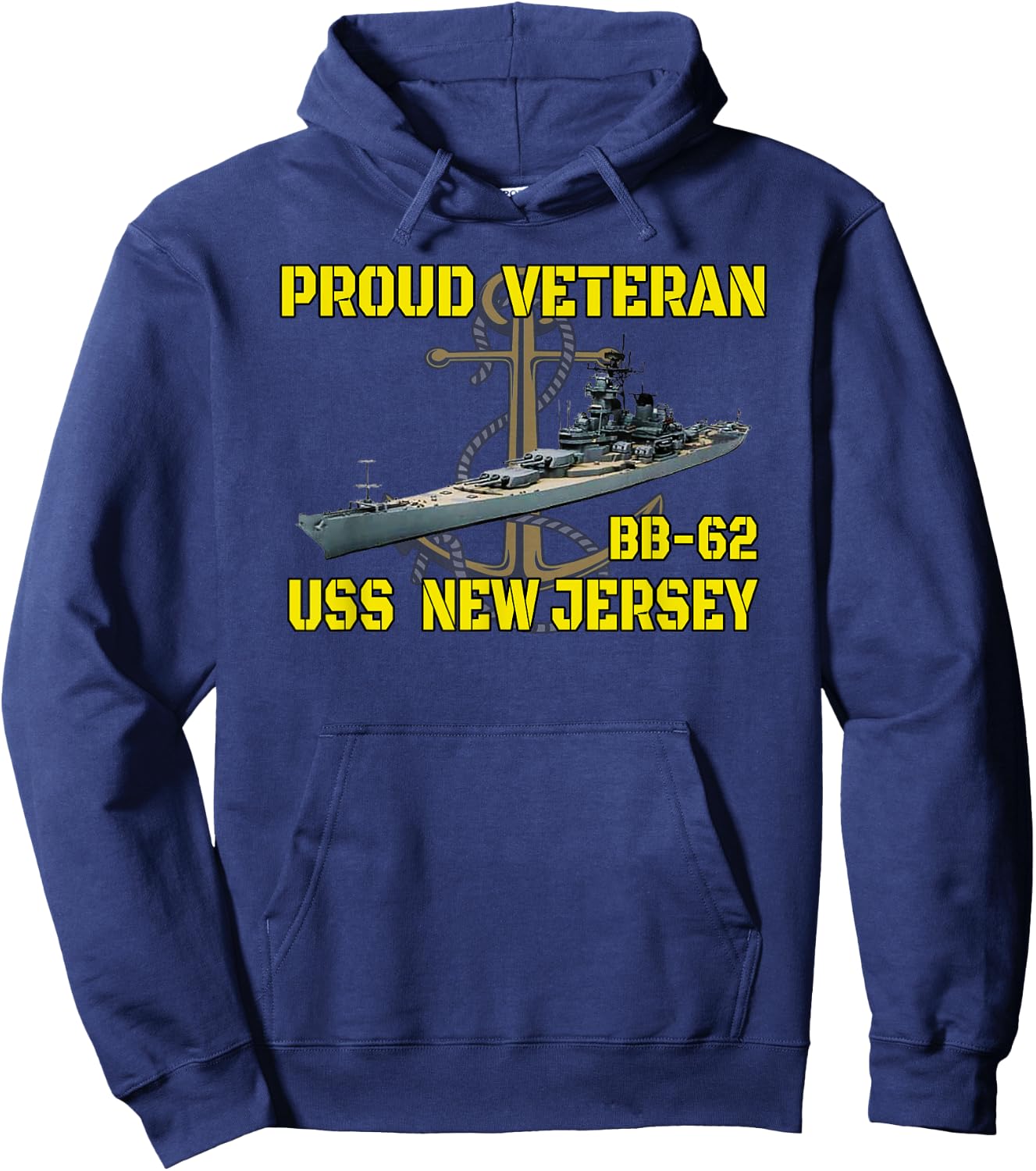 USS New Jersey BB-62 Battleship Veterans Day Father Grandpa Hoodie - Hoodie | Navy