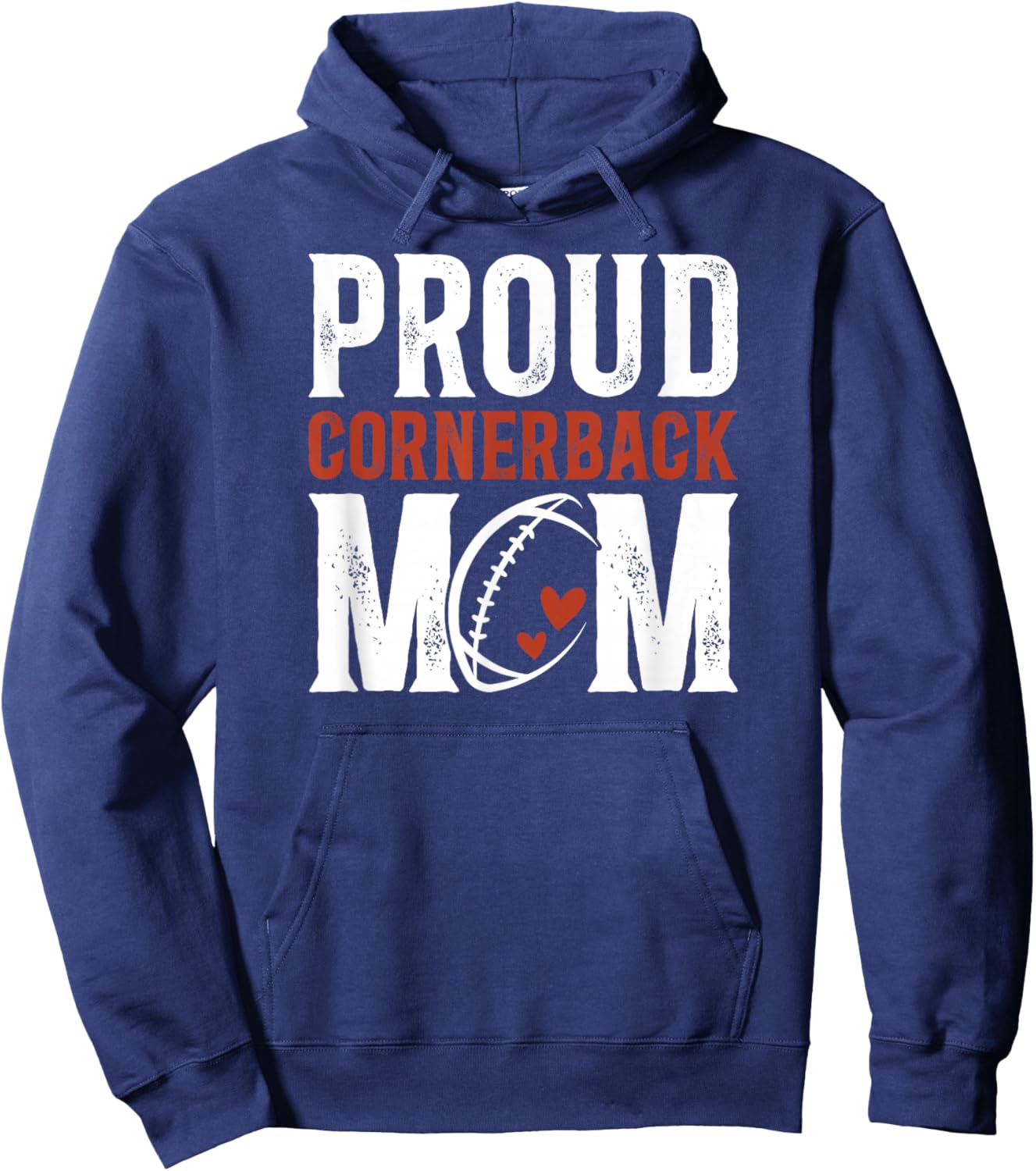 Proud Cornerback Mom Of A Football Cornerback Mama Hoodie - Hoodie | Navy