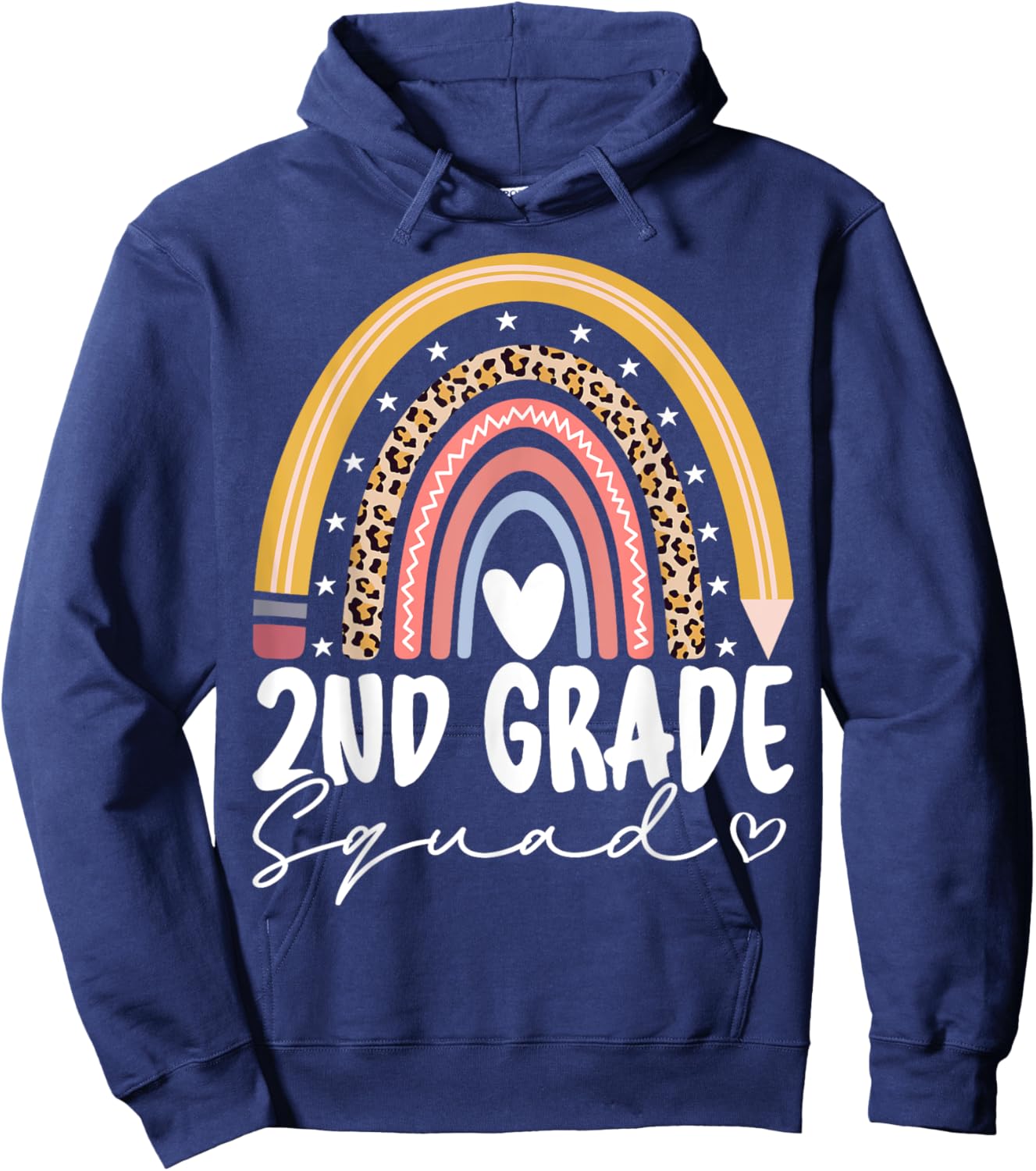 Second Grade Squad 2nd Grade Team Retro First Day of School Hoodie - Hoodie | Navy