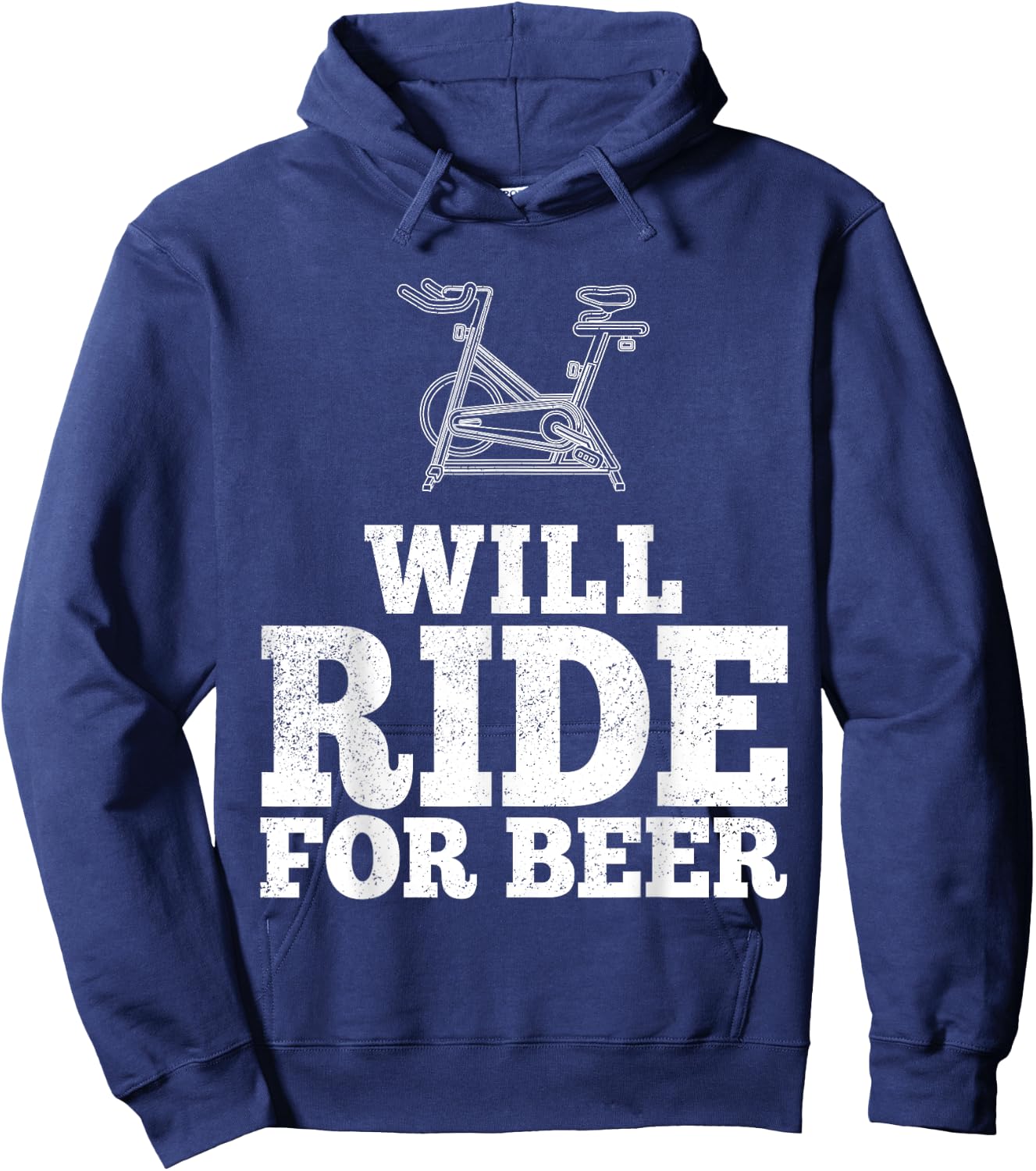 Will Ride For Beer Spin Class Funny Spinning Cycling Gym Hoodie - Hoodie | Navy