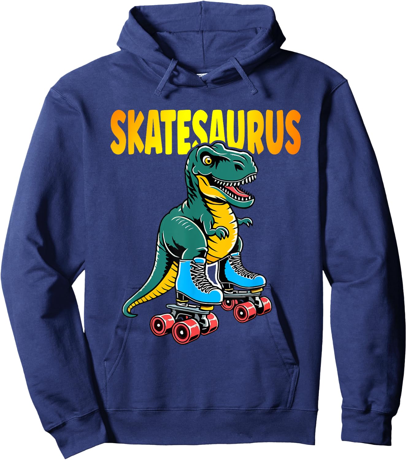 Skate Dinosaurs Roller Skating Skatesaurus Roller Dino Hoodie - Hoodie | Navy
