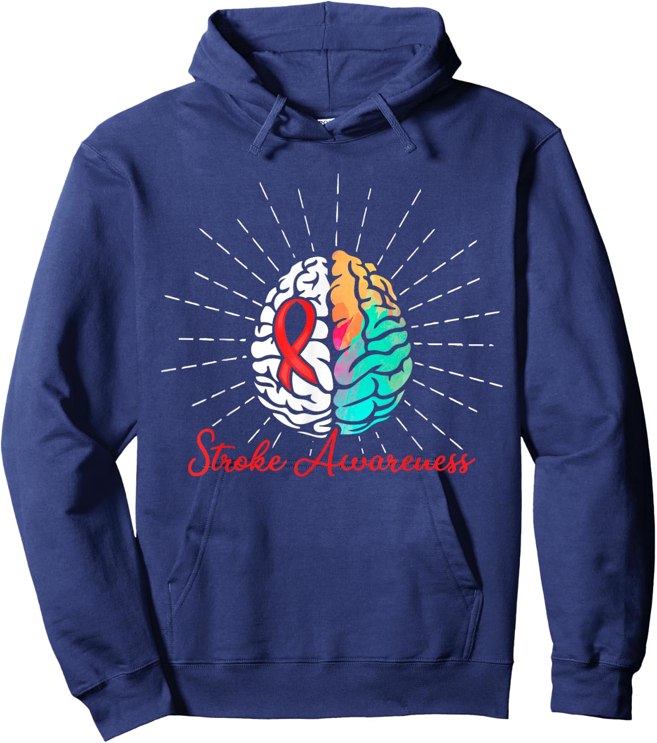 Stroke Awareness Survivor Treatment Strong Warrior Hoodie - Hoodie | Navy