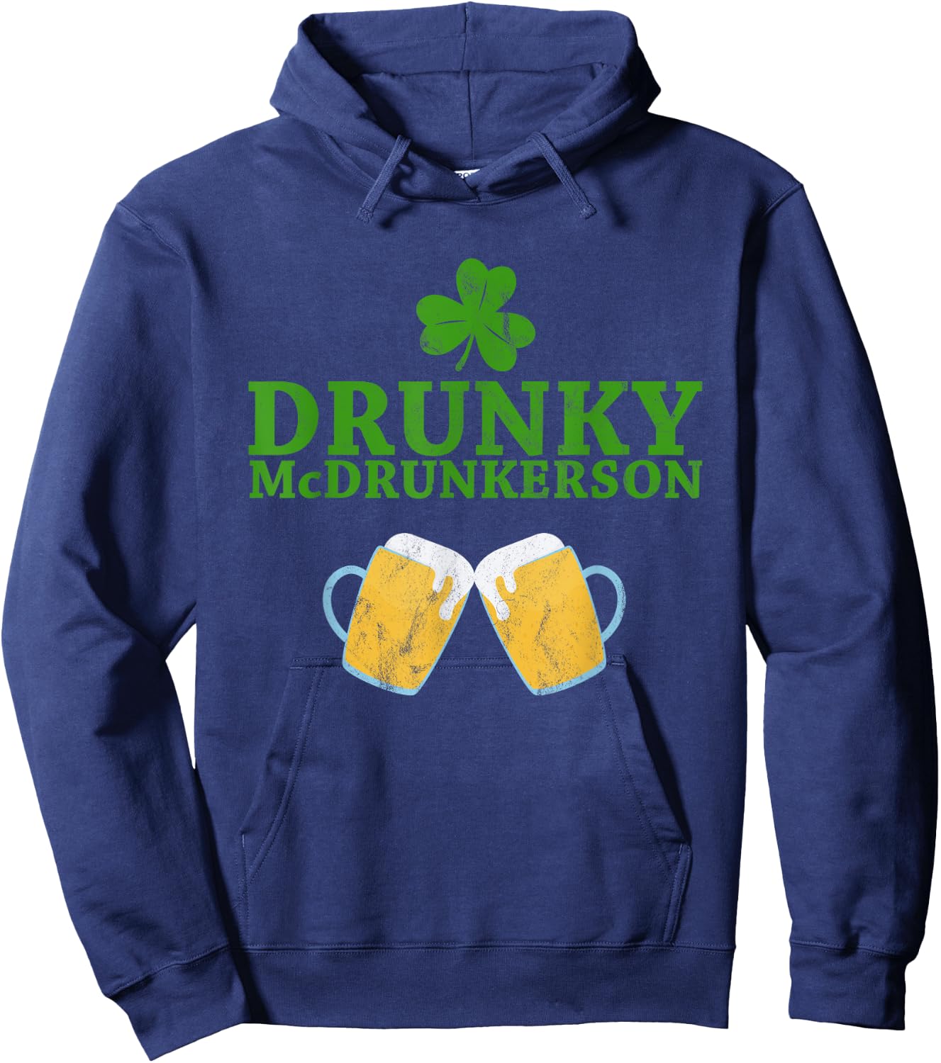 Drunky McDrunkerson Funny St. Patrick's Day Drinking Hoodie - Hoodie | Navy