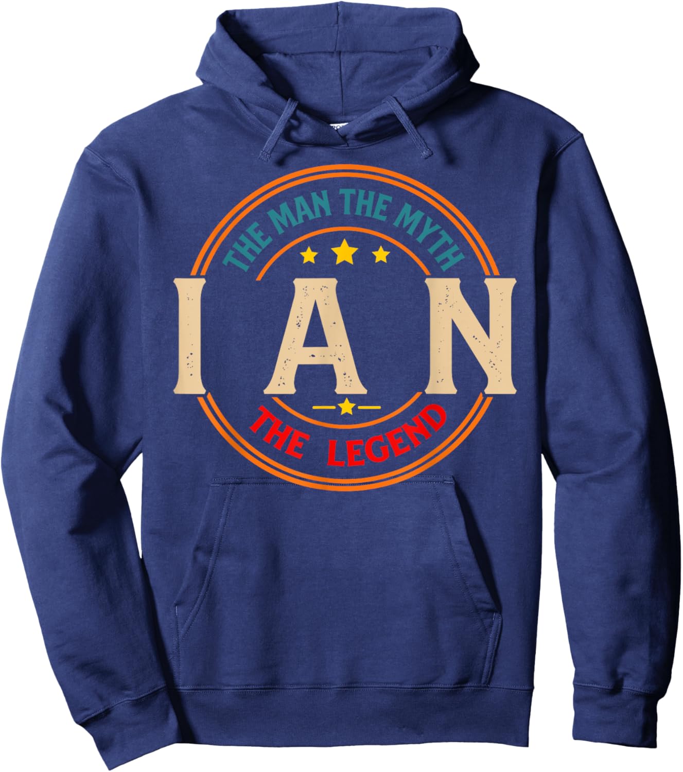 IAN The Man The Myth The Legend Vintage Personalized Hoodie - Hoodie | Navy