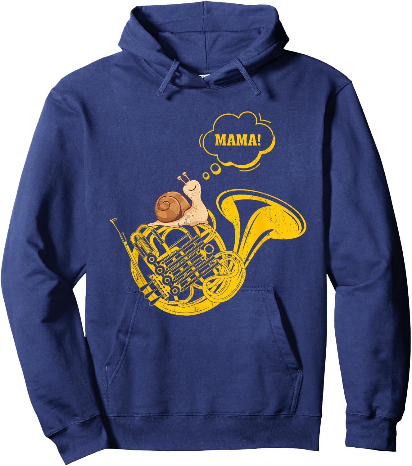 French Horn Snail Mama Funny French Horn Music Player Hoodie - Hoodie | Navy