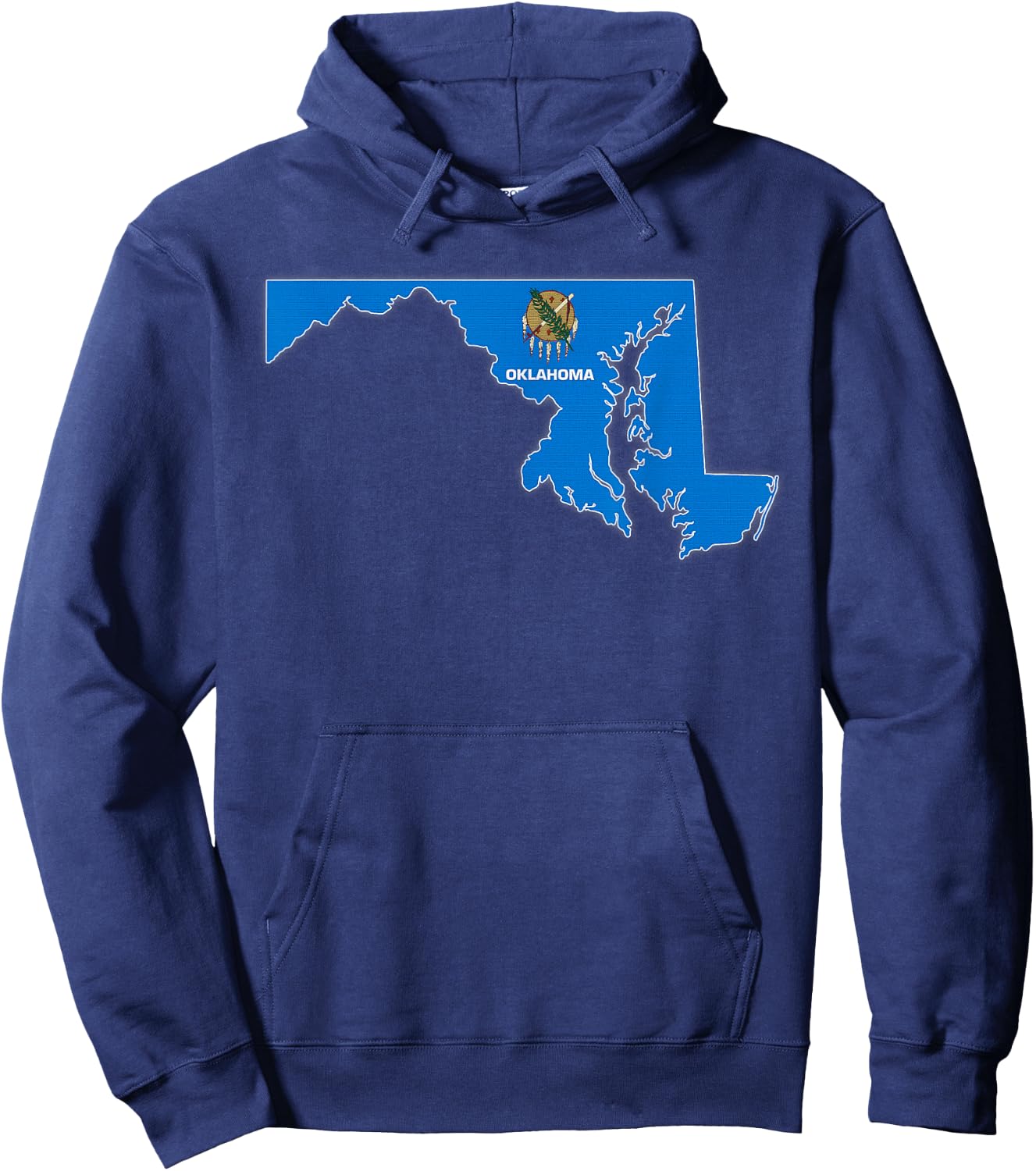 MARYLAND STATE MAP OKLAHOMA OK Flag Roots Men Women Gift Hoodie - Hoodie | Navy