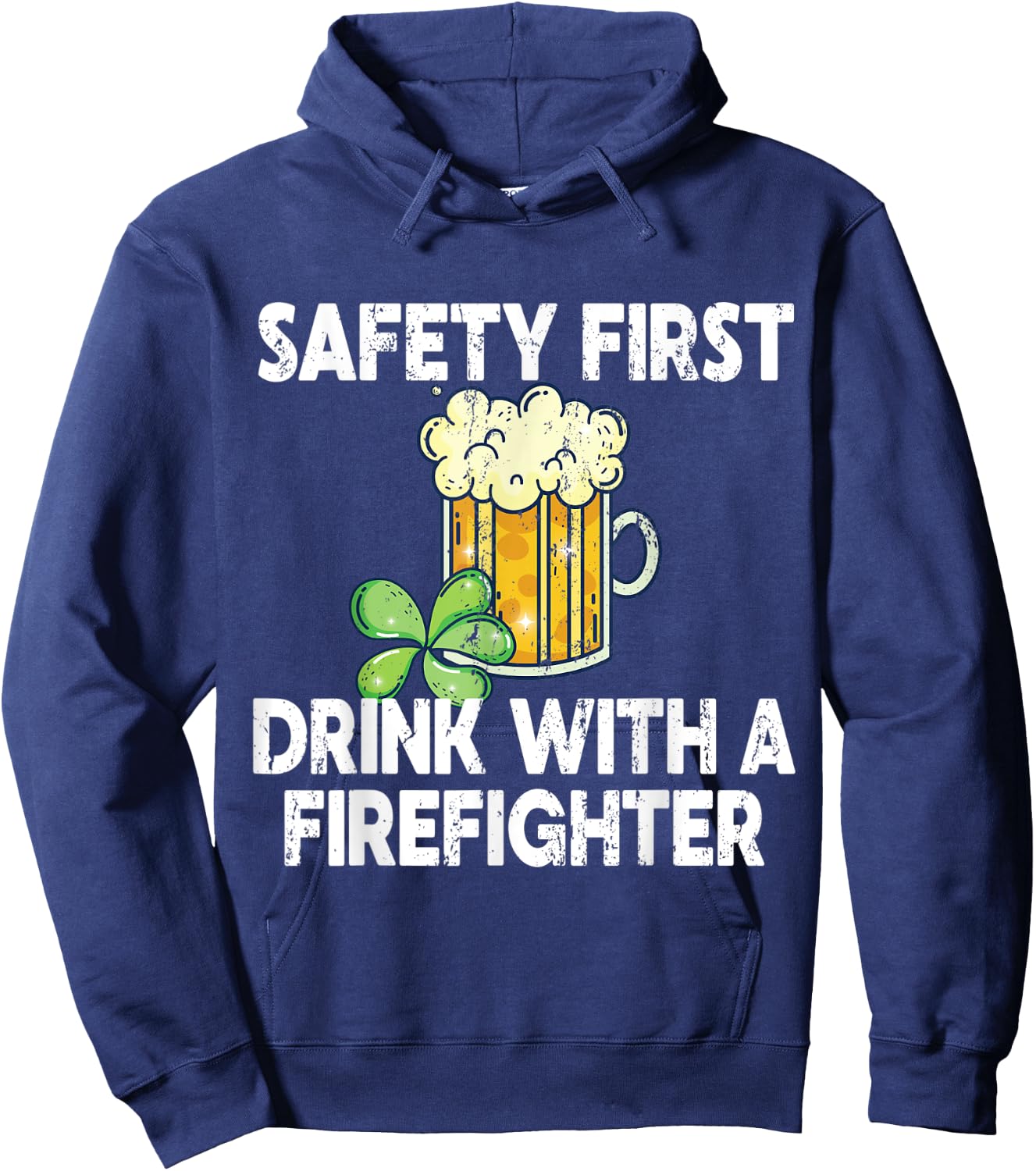 St. Patricks Day Firefighter Hoodie - Hoodie | Navy