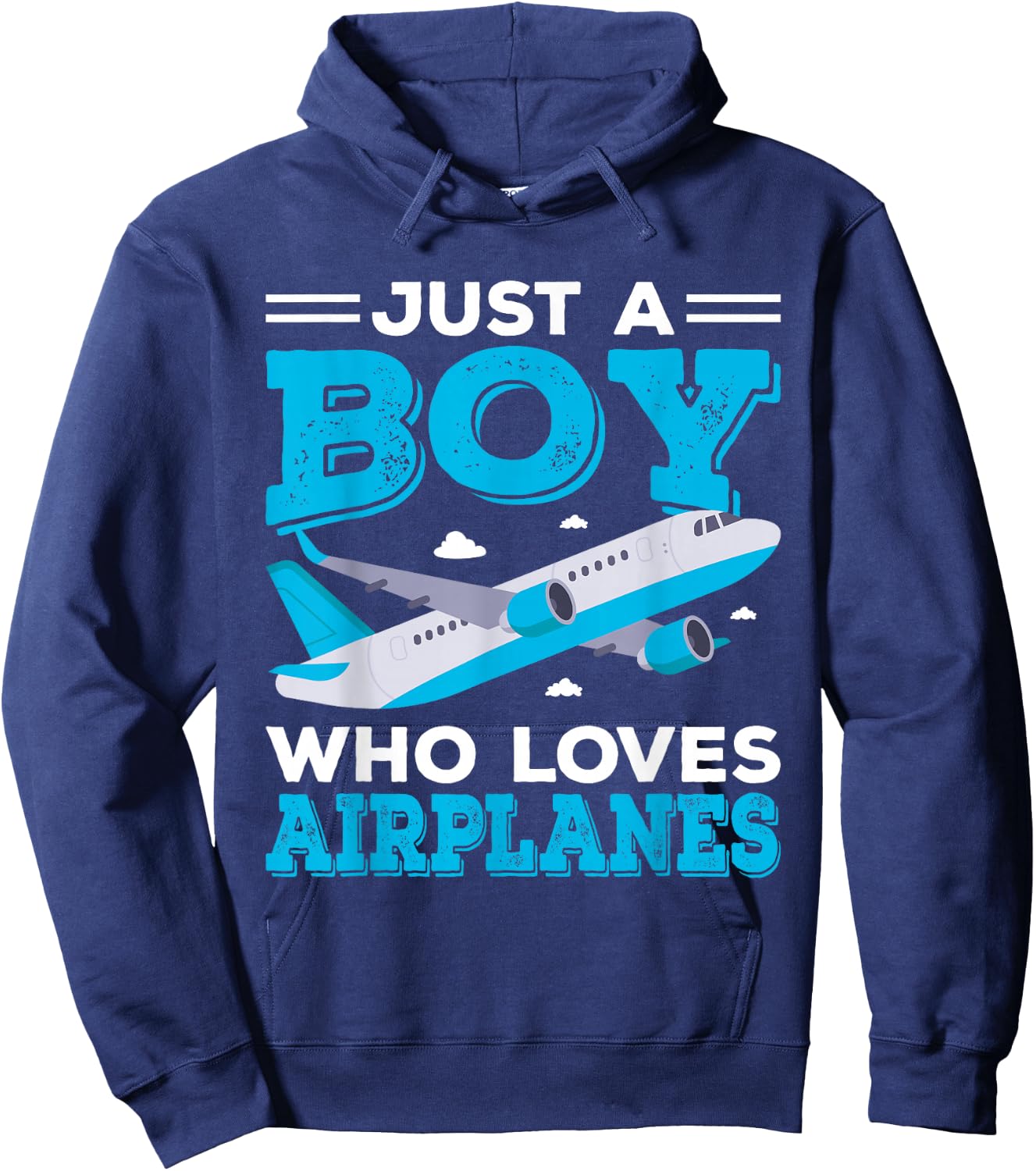 Just A Boy Who Loves Airplanes Funny Plane Lover Boys Gift Hoodie - Hoodie | Navy