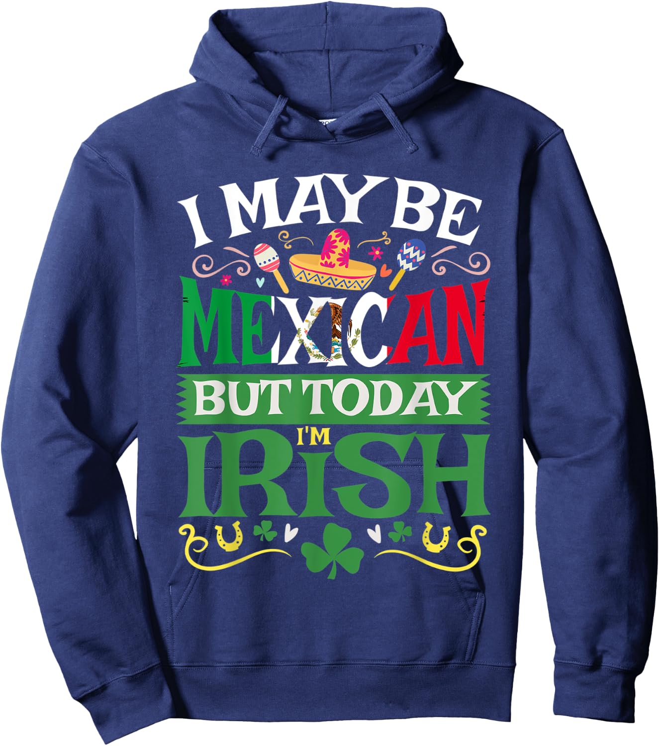 St. Saint Patrick's Day Mexican Latino Beer Shamrock Gift Hoodie - Hoodie | Navy