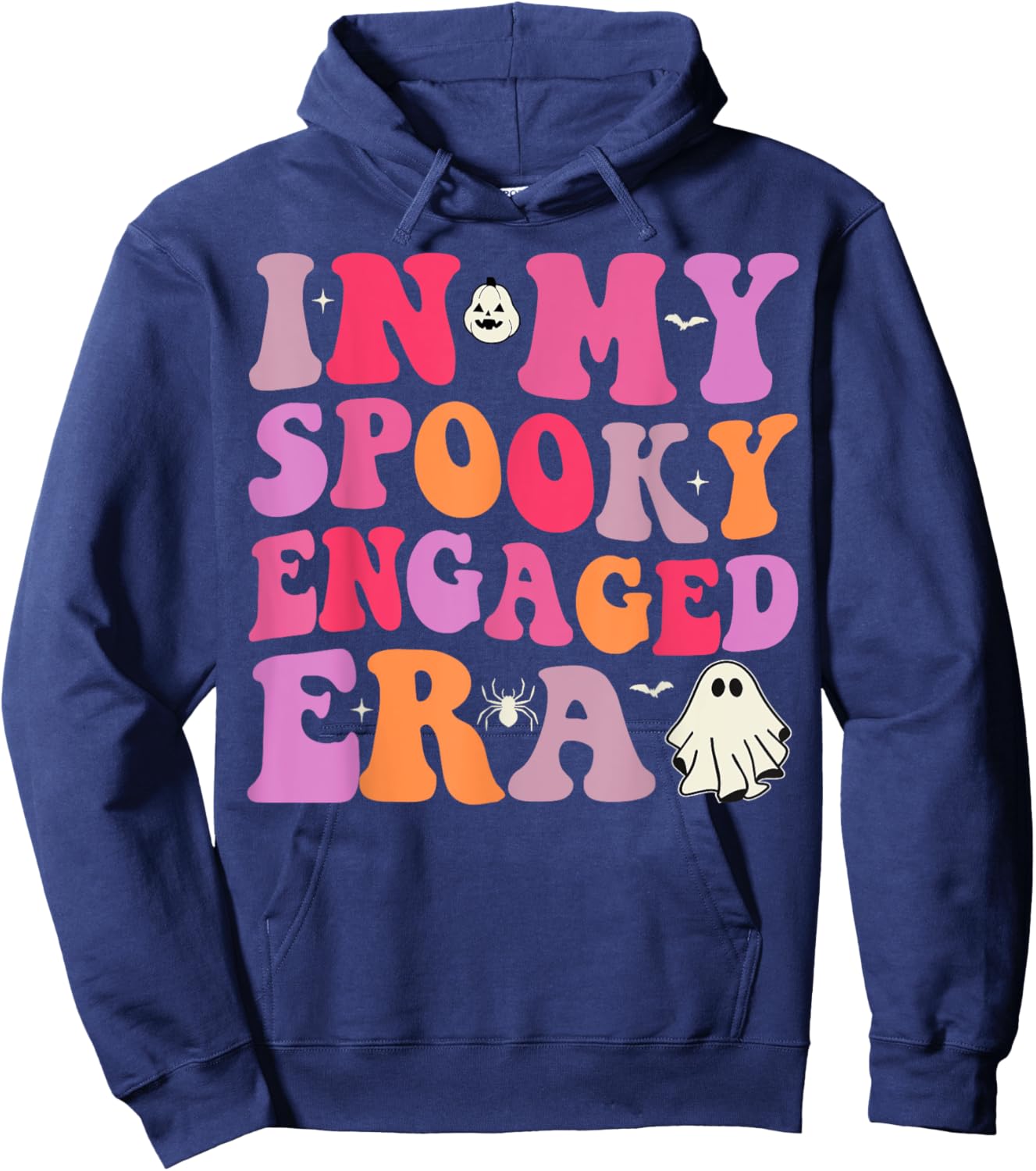 In My Spooky Engaged Era Halloween Bride Girl Bachelorette Hoodie - Hoodie | Navy