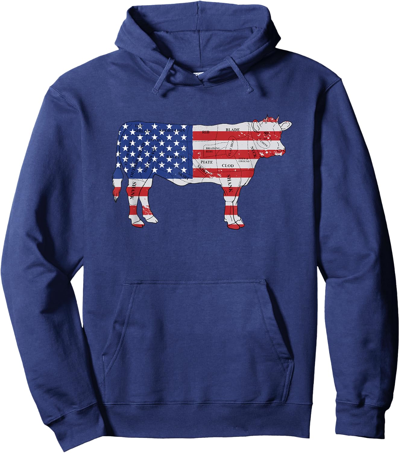 American USA Flag BBQ - American Butcher - American Beef Hoodie - Hoodie | Navy