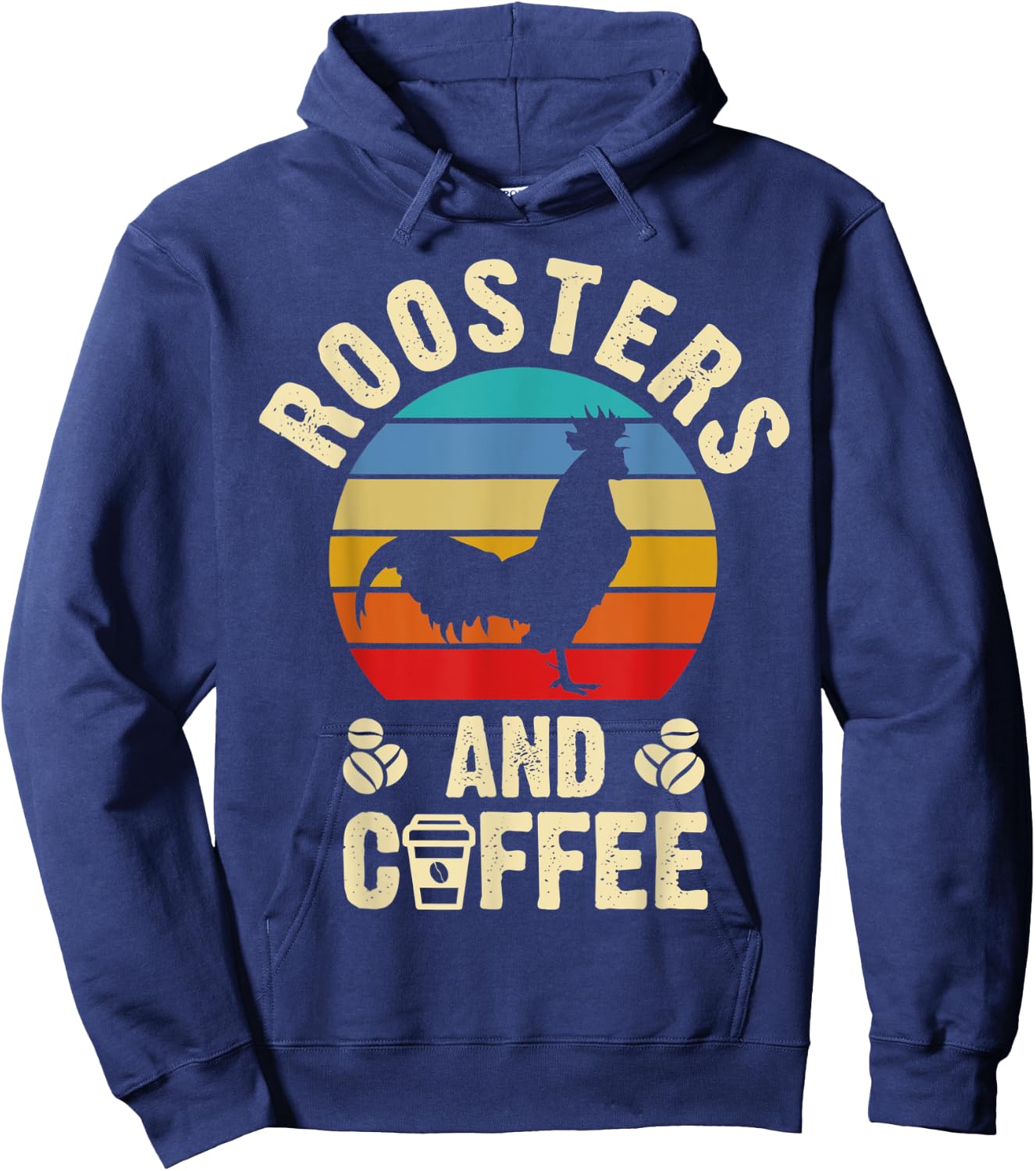 I like Roosters & Coffee Funny vintage Pet theme lover gift Hoodie - Hoodie | Navy