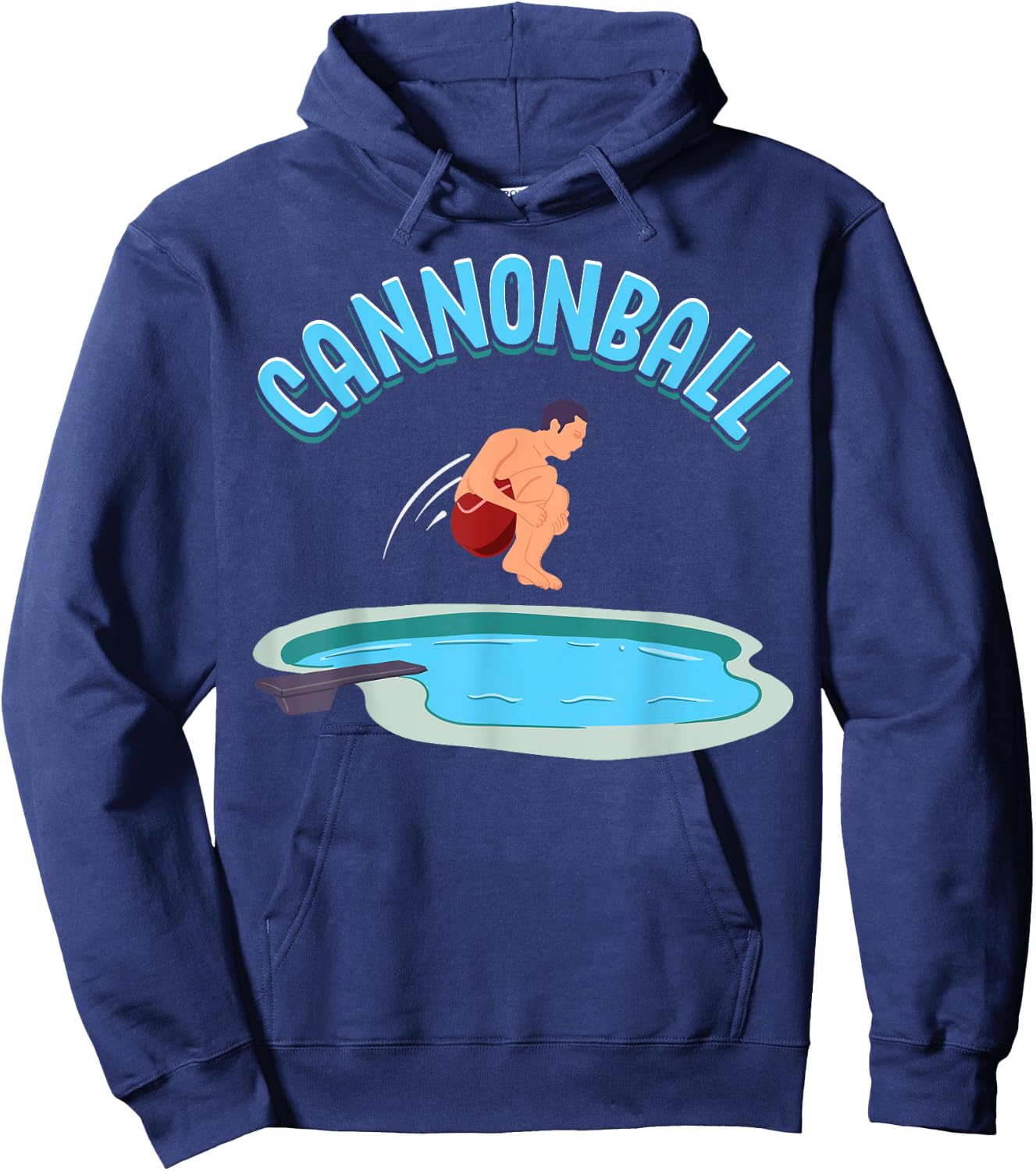 Cannonball Swimming Pool Fun Diving Funny Diver Swimmer Cool Hoodie - Hoodie | Navy