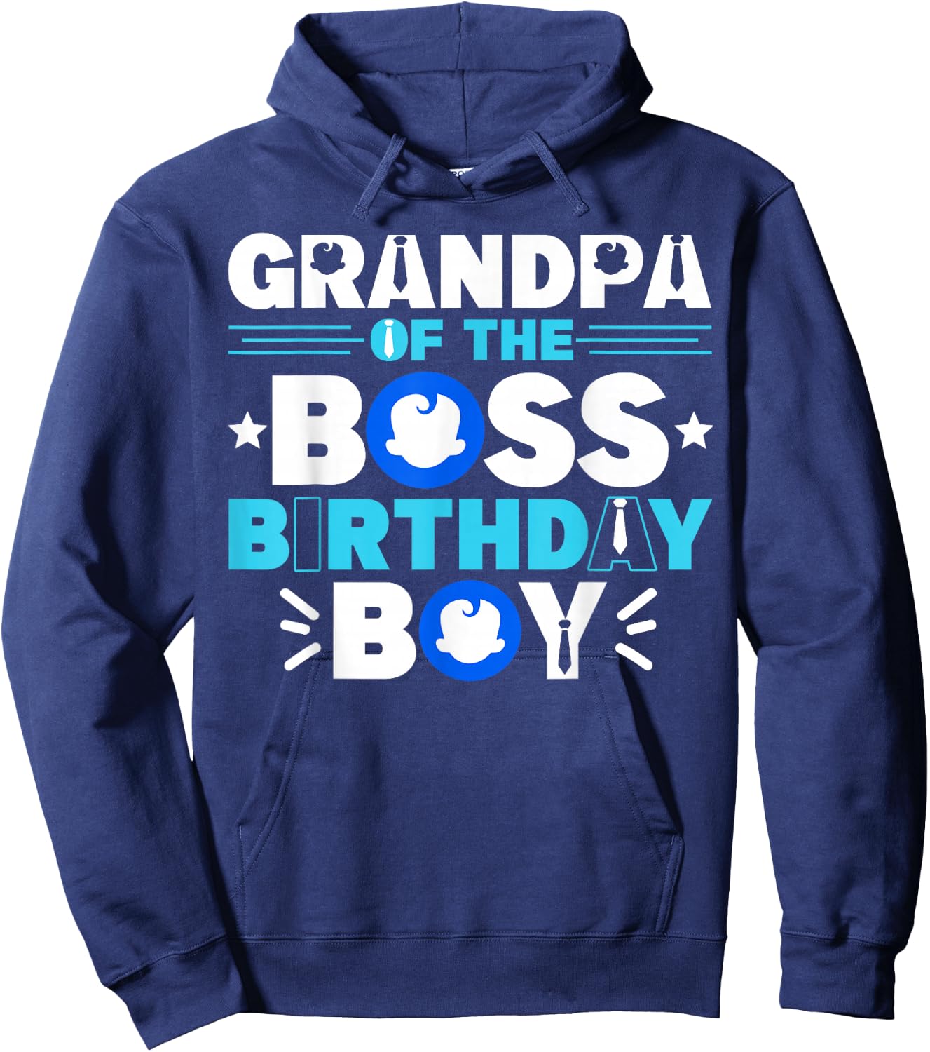 Grandpa Of The Boss Birthday Boy Baby Decor Family Matching Hoodie - Hoodie | Navy
