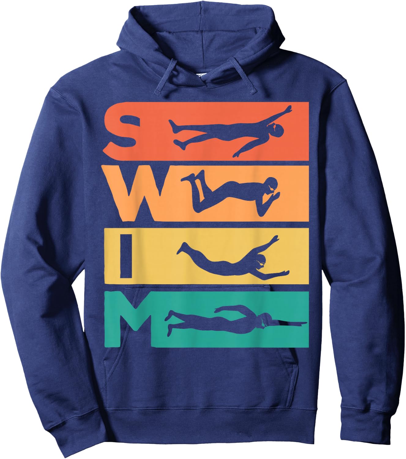 Retro Vintage Swimming Gift Swimmers Hoodie - Hoodie | Navy