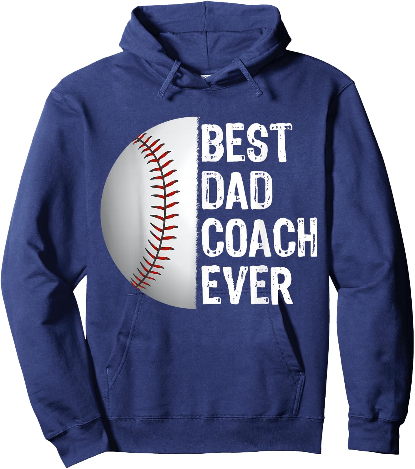 Best Dad Coach Ever Funny Baseball for Sport Lovers Hoodie - Hoodie | Navy