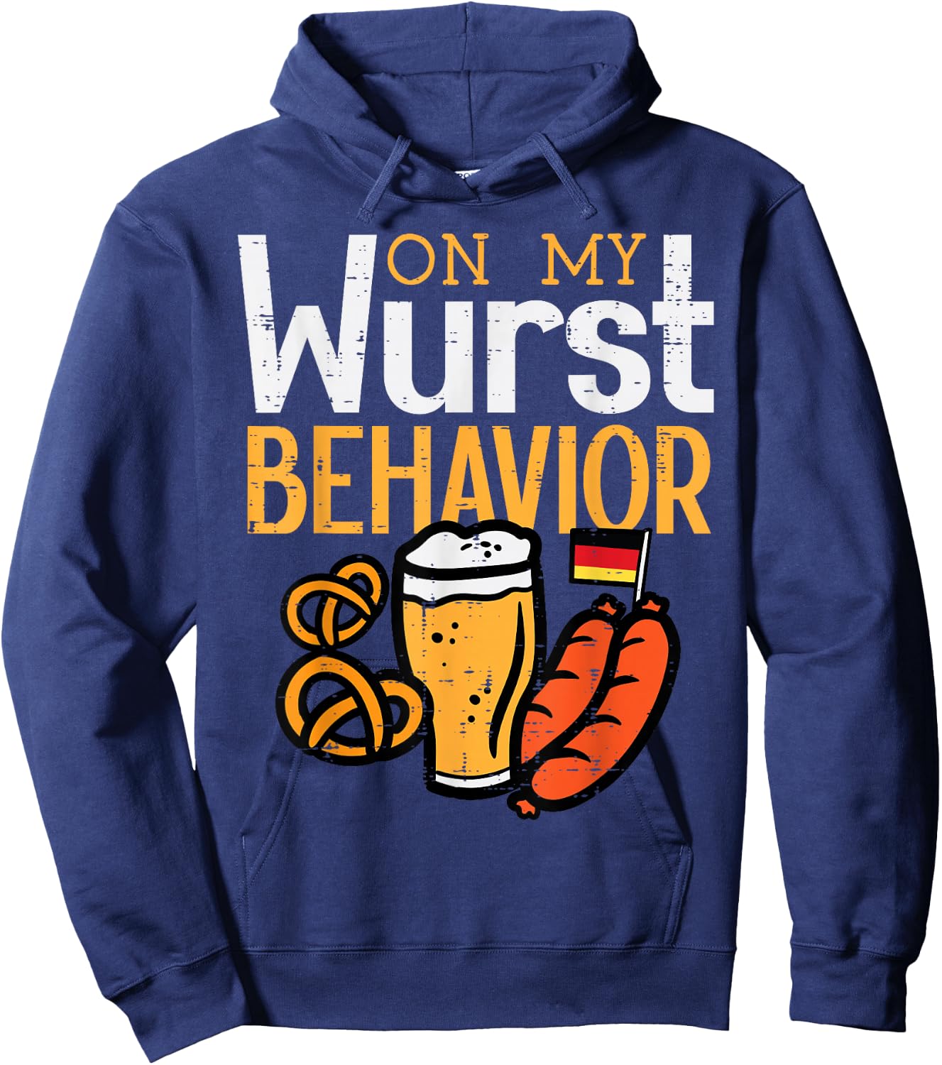 Oktoberfest Wurst Behavior Fun German Costume Men Women Kids Hoodie - Hoodie | Navy