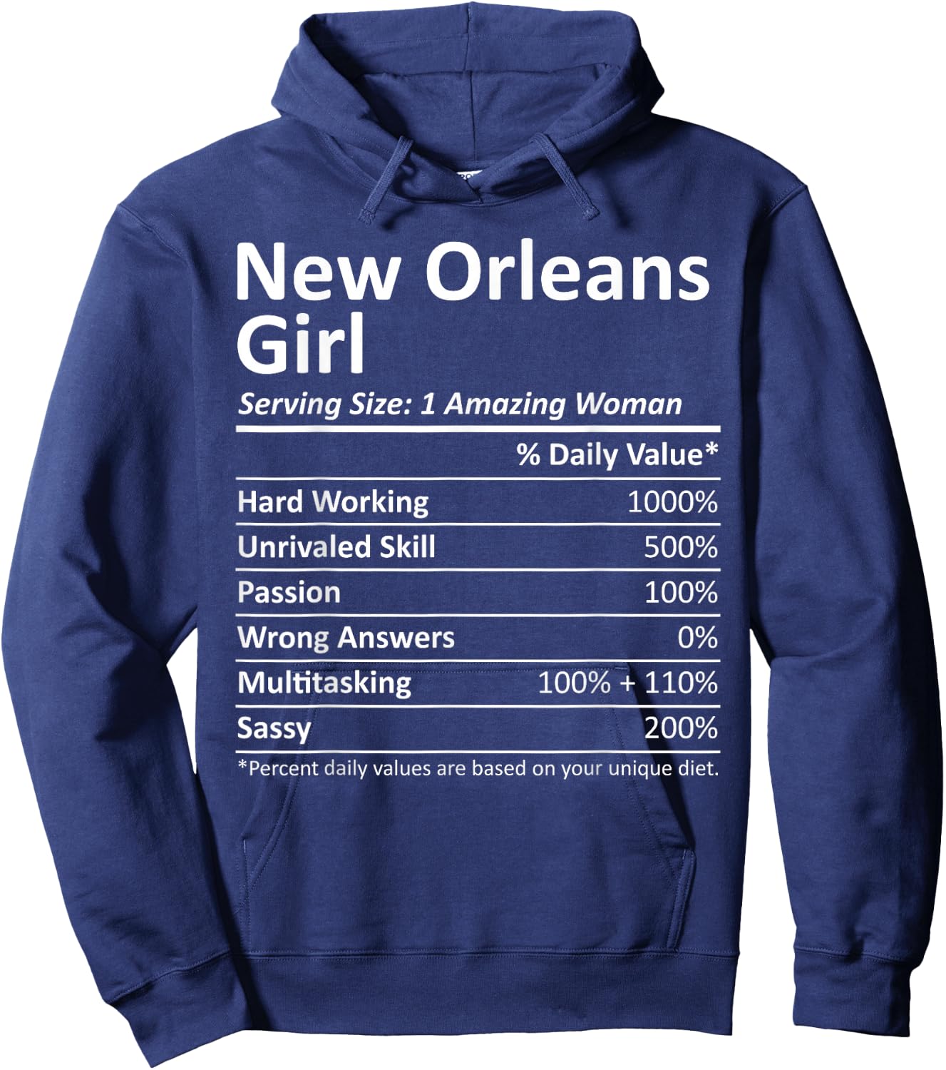 New Orleans Girl LA Louisiana Funny City Home Roots USA Gift Small Hoodie - Hoodie | Navy