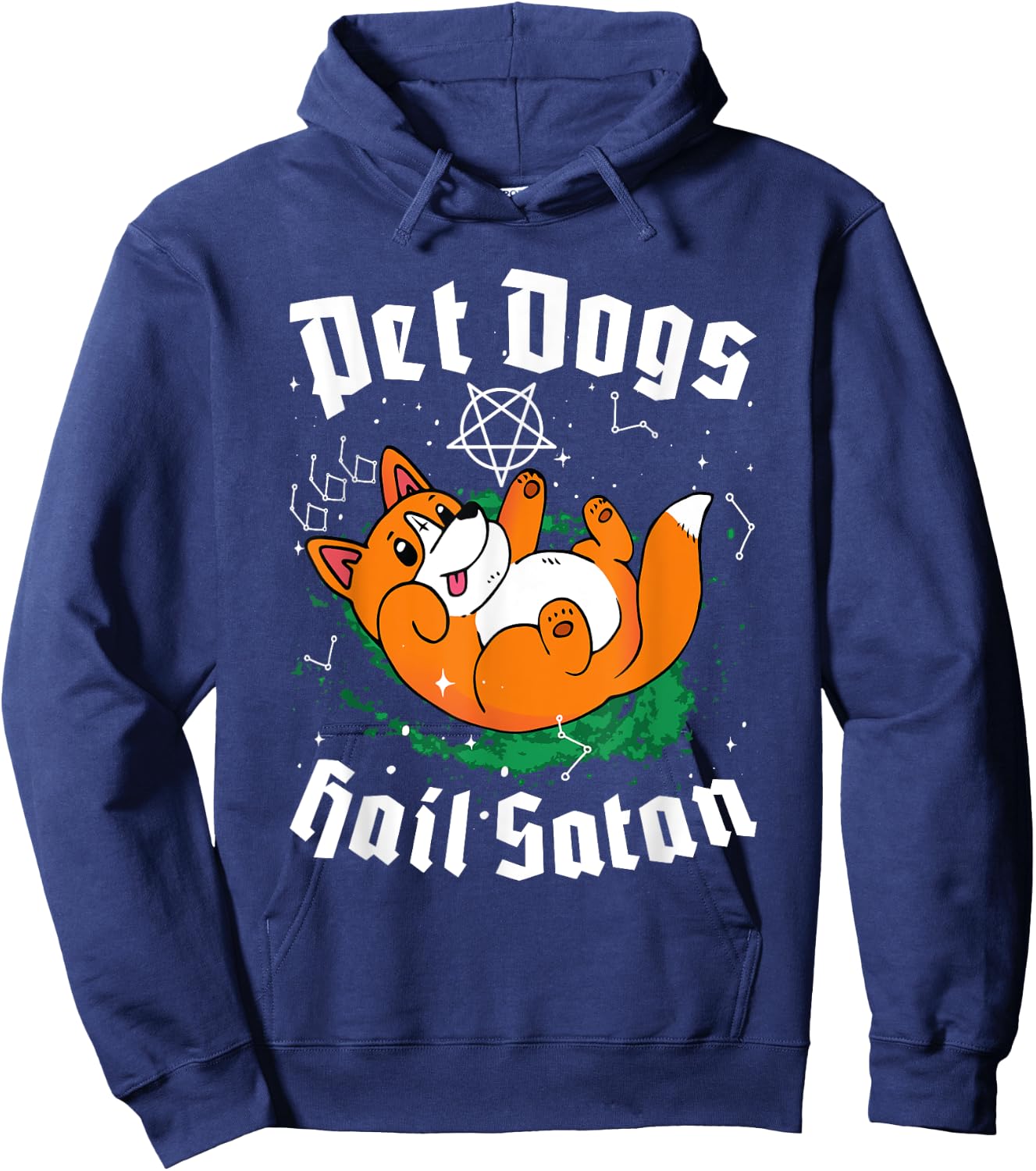 Pet Dogs Hail Satan Kawaii Satanic Dog Astrology Witchcraft Men Women Hoodie - Hoodie | Navy