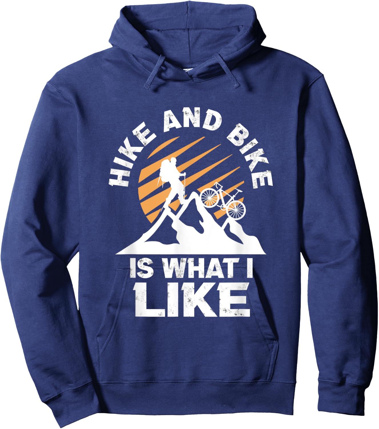 Hiking Mountains Bicycle Mountain Bike Biker Pedals Gift Hoodie - Hoodie | Navy