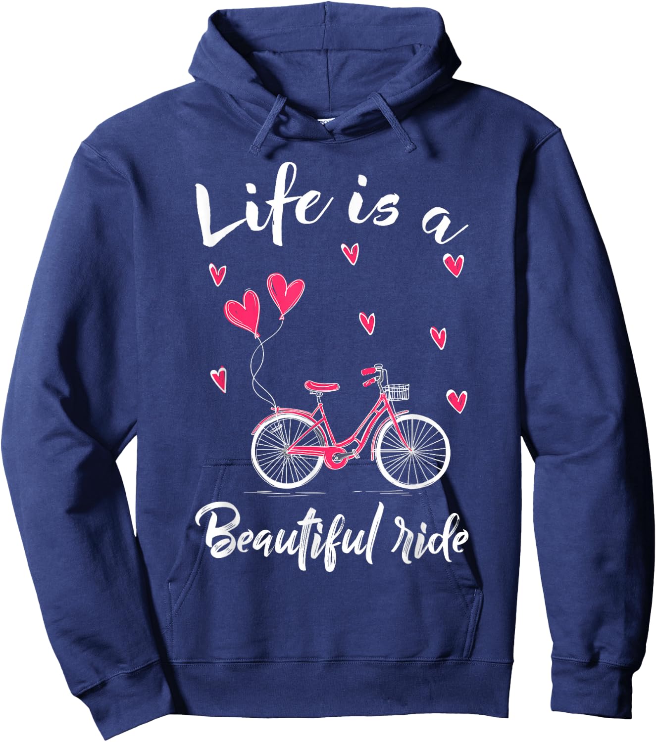 Cycling Life Is A Beautiful Ride Bicycle Hoodie - Hoodie | Navy