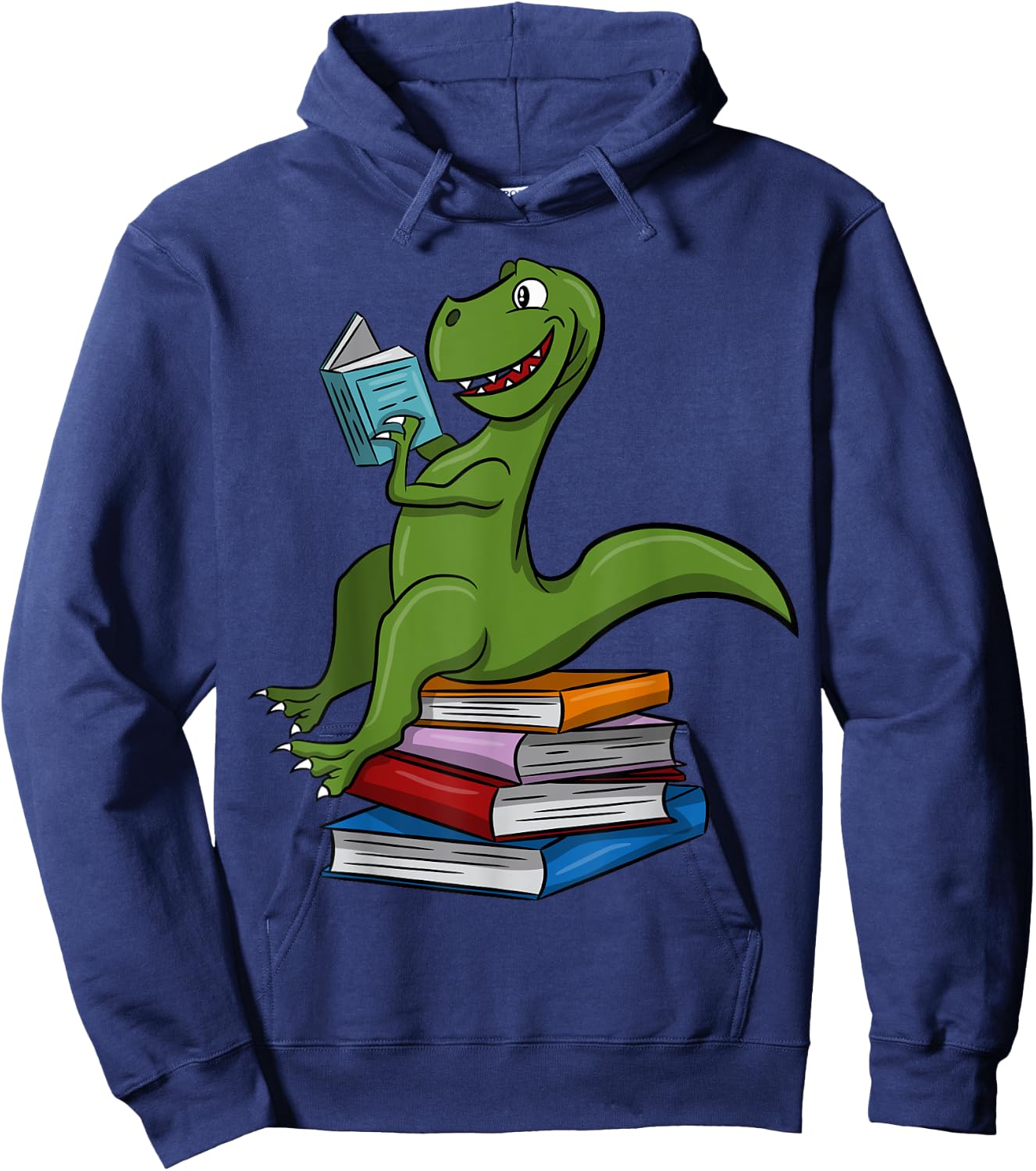Reading Dinosaur T Rex Dinosaur Lover Dino Book Gift Hoodie - Hoodie | Navy