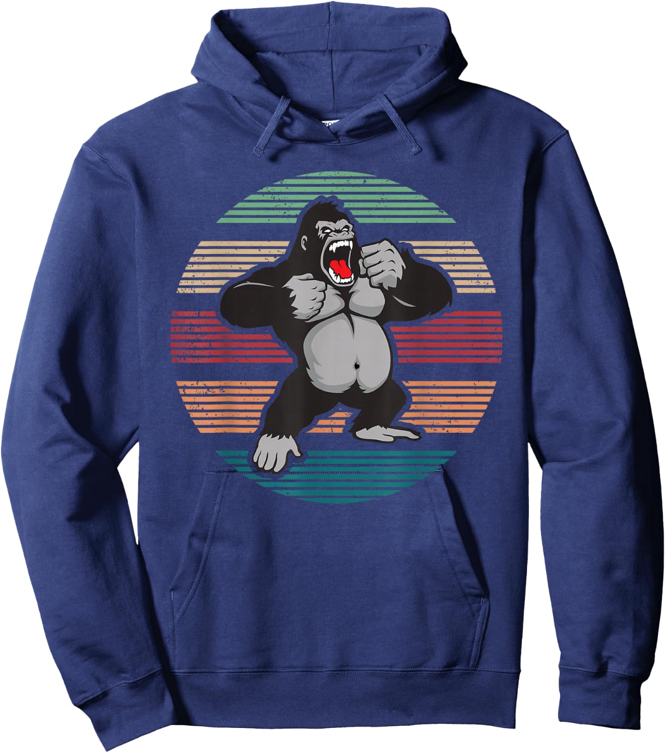 Gorillas Lover Gift Vintage Retro Gorilla Hoodie - Hoodie | Navy
