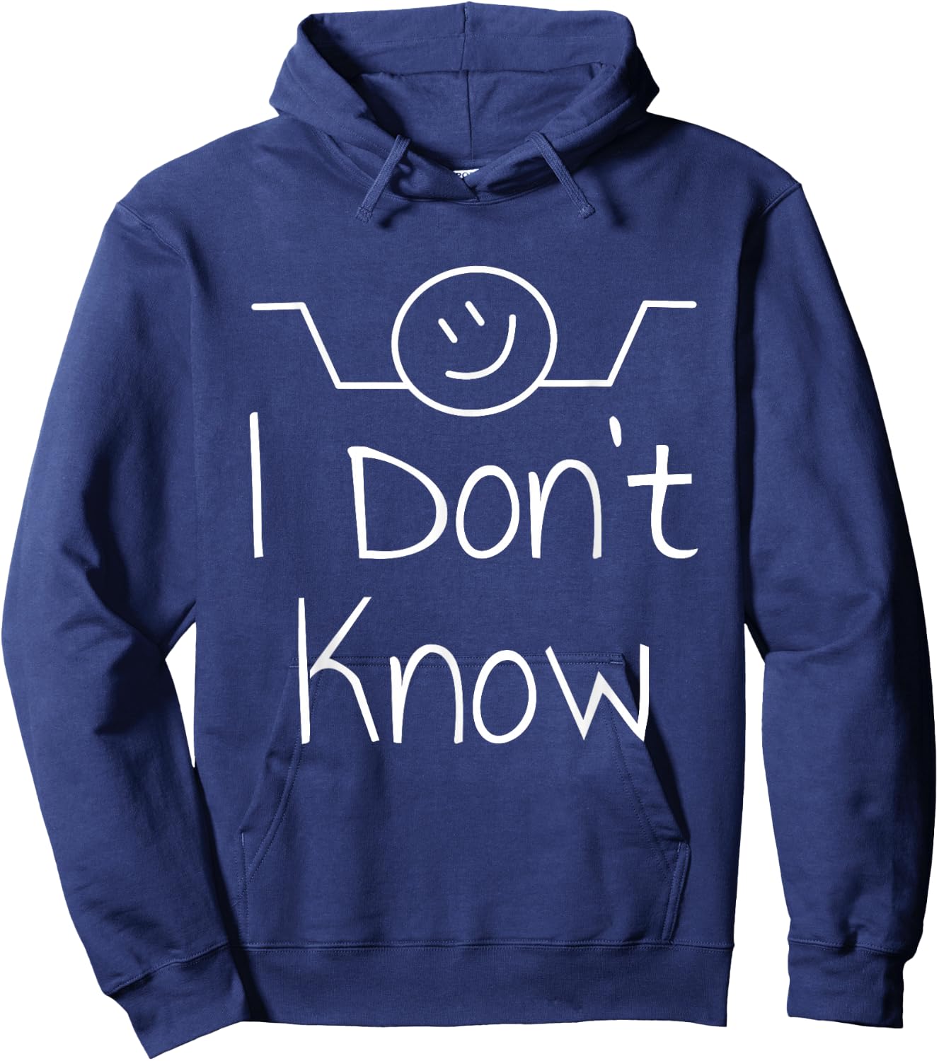 I Don't Know Hand Drawn Shrug Funny Men Women Hoodie - Hoodie | Navy