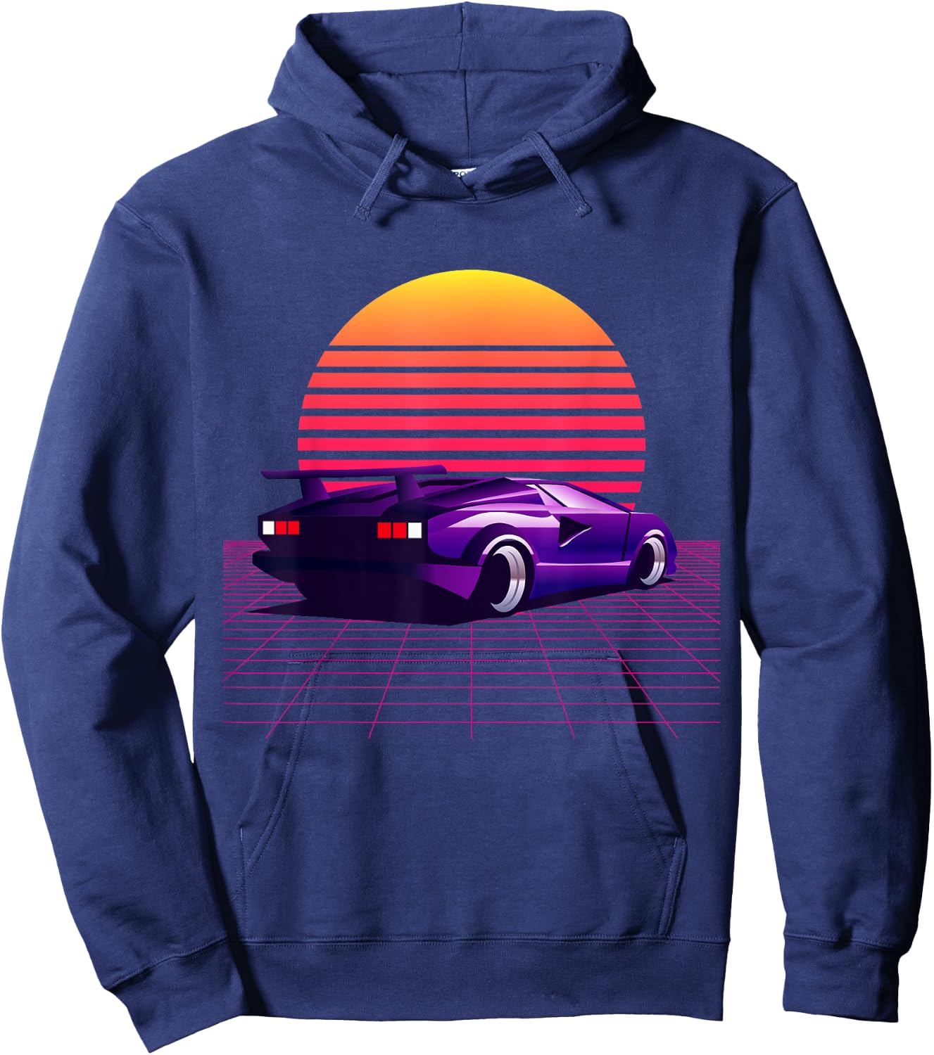 Men's Women's Vintage Retro 80's 90's Cars Graphic Design Hoodie - Hoodie | Navy