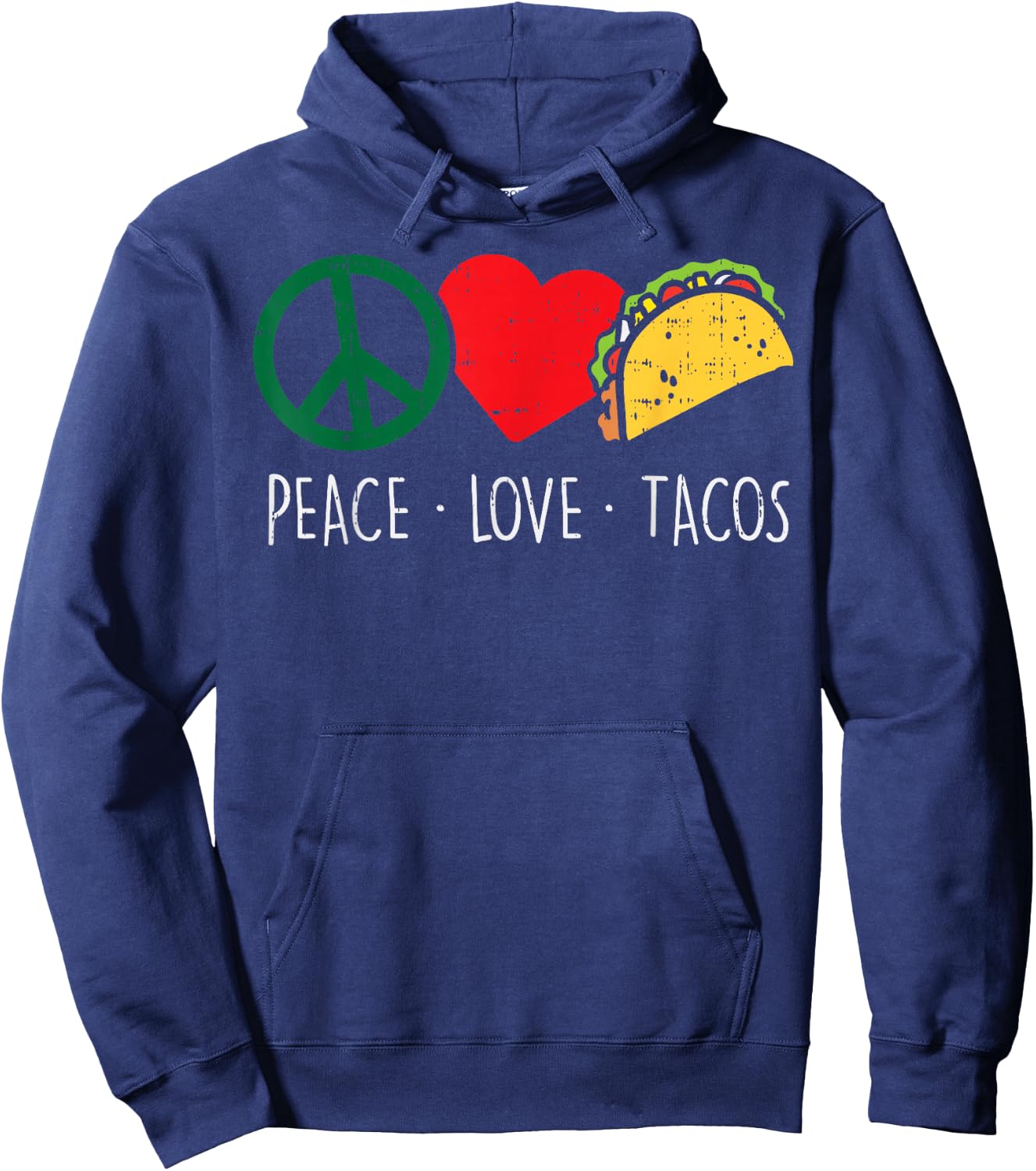 Peace Love Tacos Cinco De Mayo Fiesta Mexican Hippie Women Hoodie - Hoodie | Navy