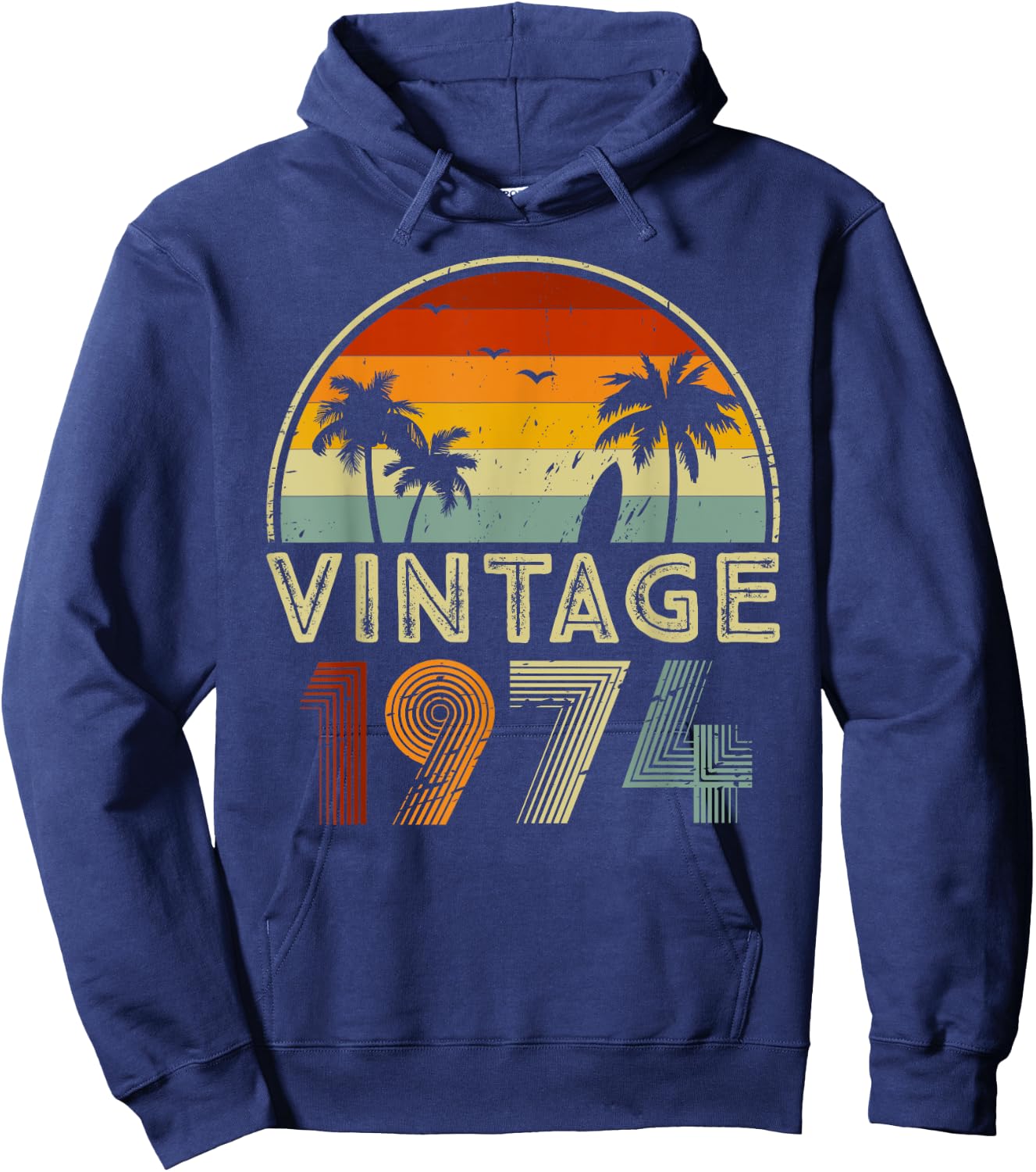 51st Birthday Shirt for 51 Years Old Retro Vintage 1974 Bday Hoodie - Hoodie | Navy
