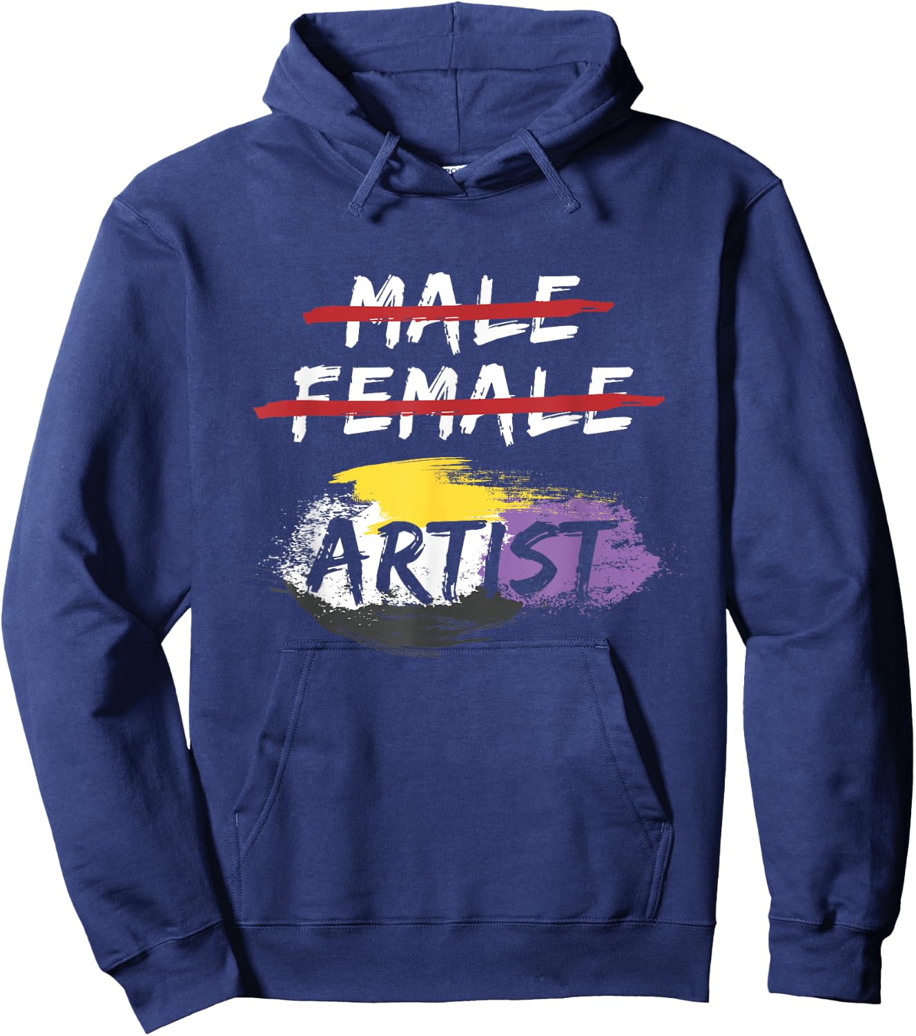 Agender Genderfluid Artist Gift Non Binary Hoodie - Hoodie | Navy