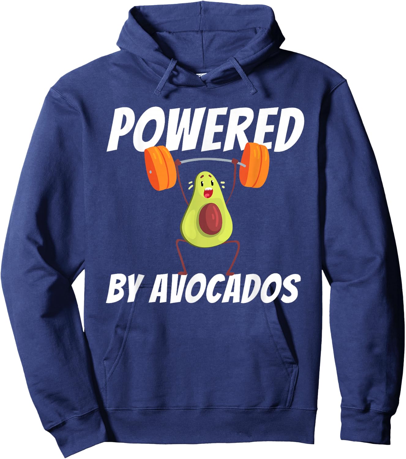 Powered By Avocados Barbell Gym - Avocado Lover & Guacamole Hoodie - Hoodie | Navy