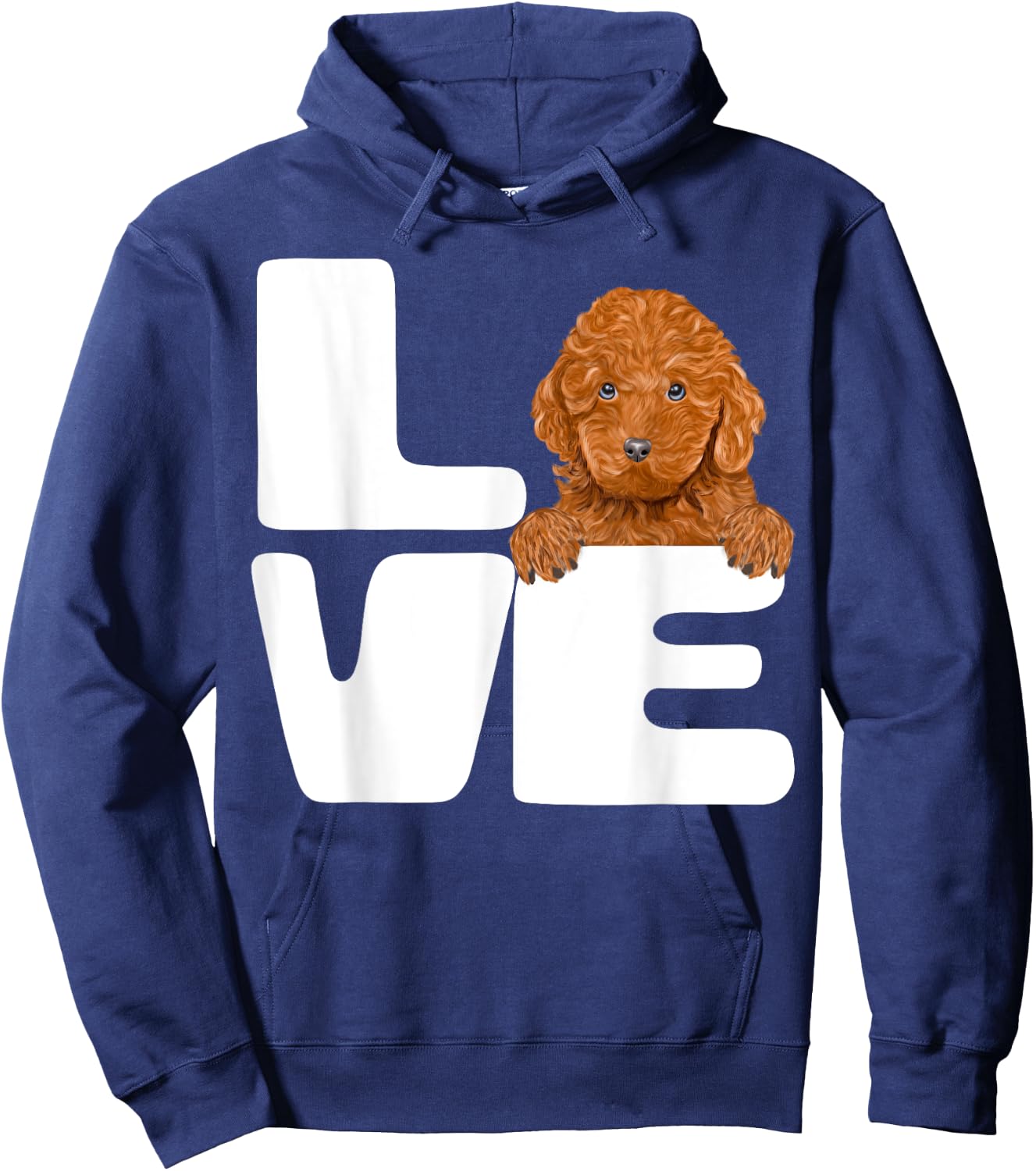 I Love My Brown Poodle Dog Lover Women Girls Kids Hoodie - Hoodie | Navy