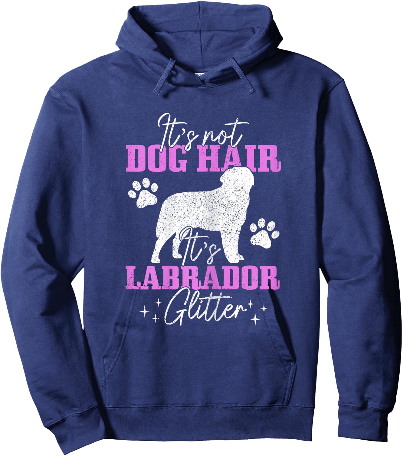 It's Not Dog Hair It's Labrador Glitter Funny Lab Dog Mom Women Kids Hoodie - Hoodie | Navy