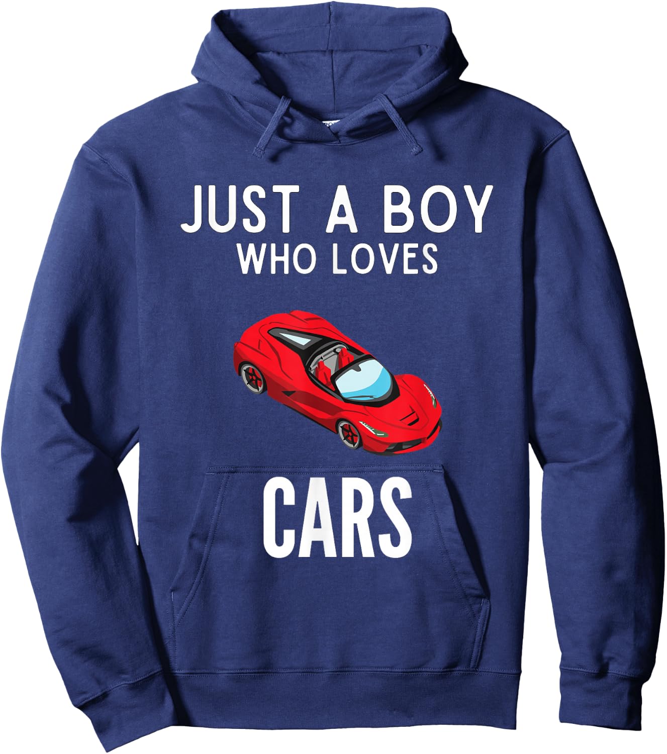 Just A Boy Who Loves Cars Funny Car Lover Hoodie - Hoodie | Navy
