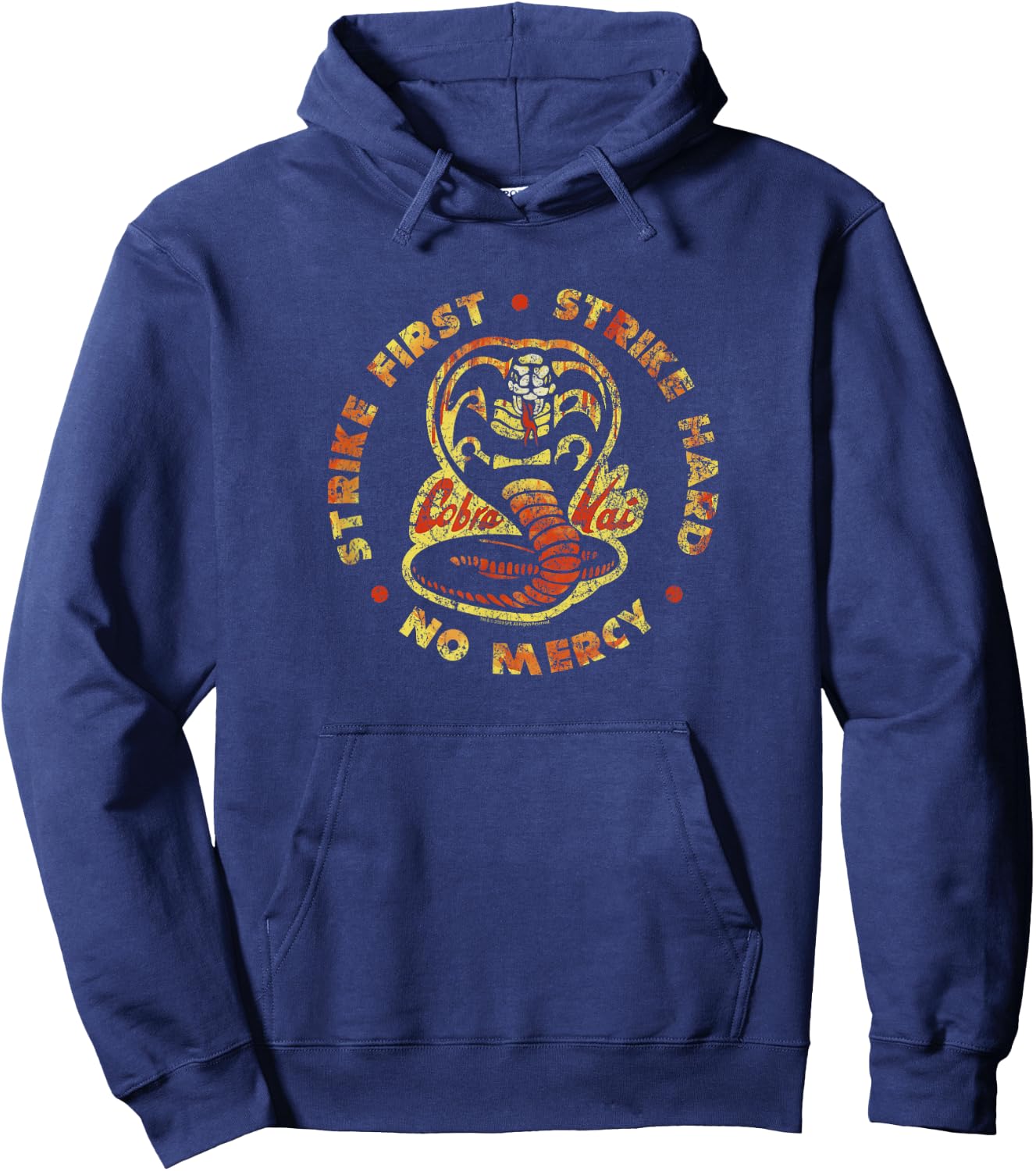 Cobra Kai Strike First Strike Hard Hoodie - Hoodie | Navy