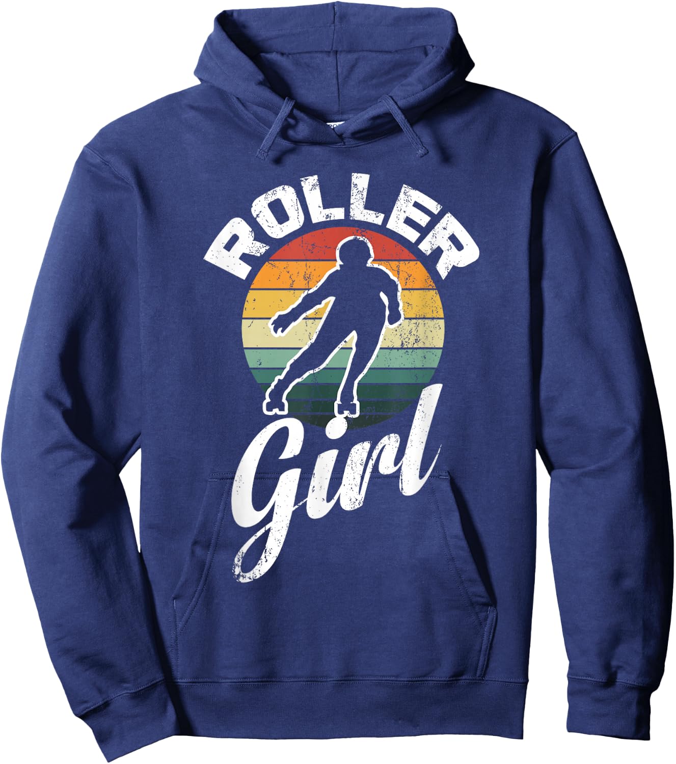 Funny Roller Girl Skating Derby 70's 80's Retro Skater Gifts Hoodie - Hoodie | Navy